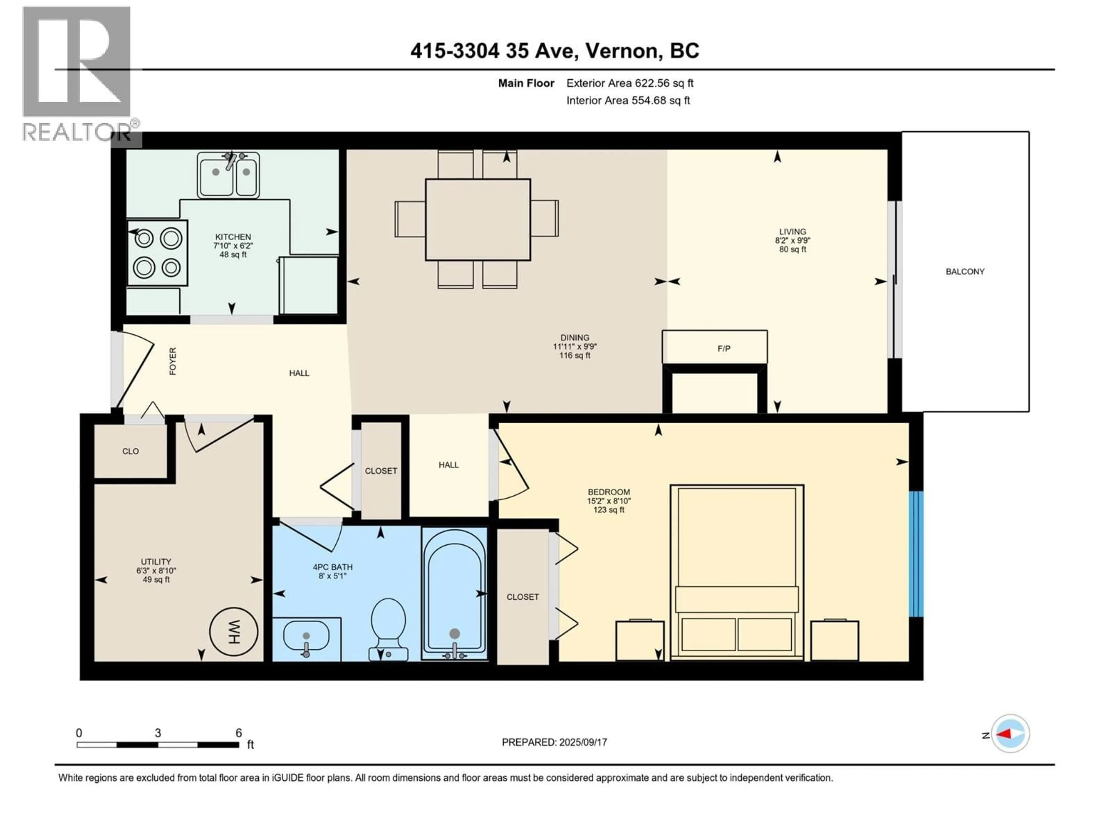 Floor plan for 415 - 3304 35 AVENUE, Vernon British Columbia V1T8M6