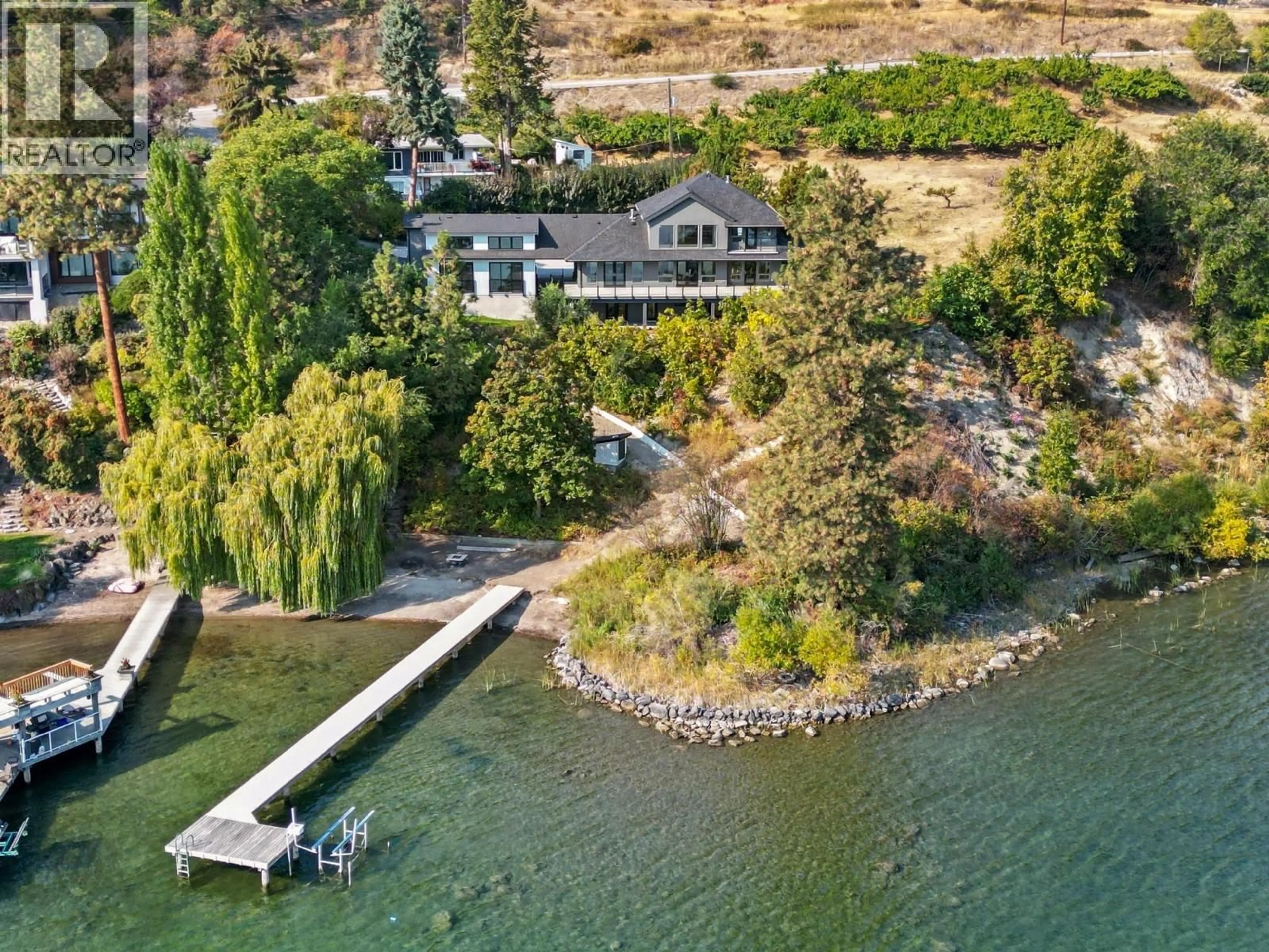 A pic from outside/outdoor area/front of a property/back of a property/a pic from drone, water/lake/river/ocean view for 2311 CAMPBELL ROAD, West Kelowna British Columbia V1Z1S9