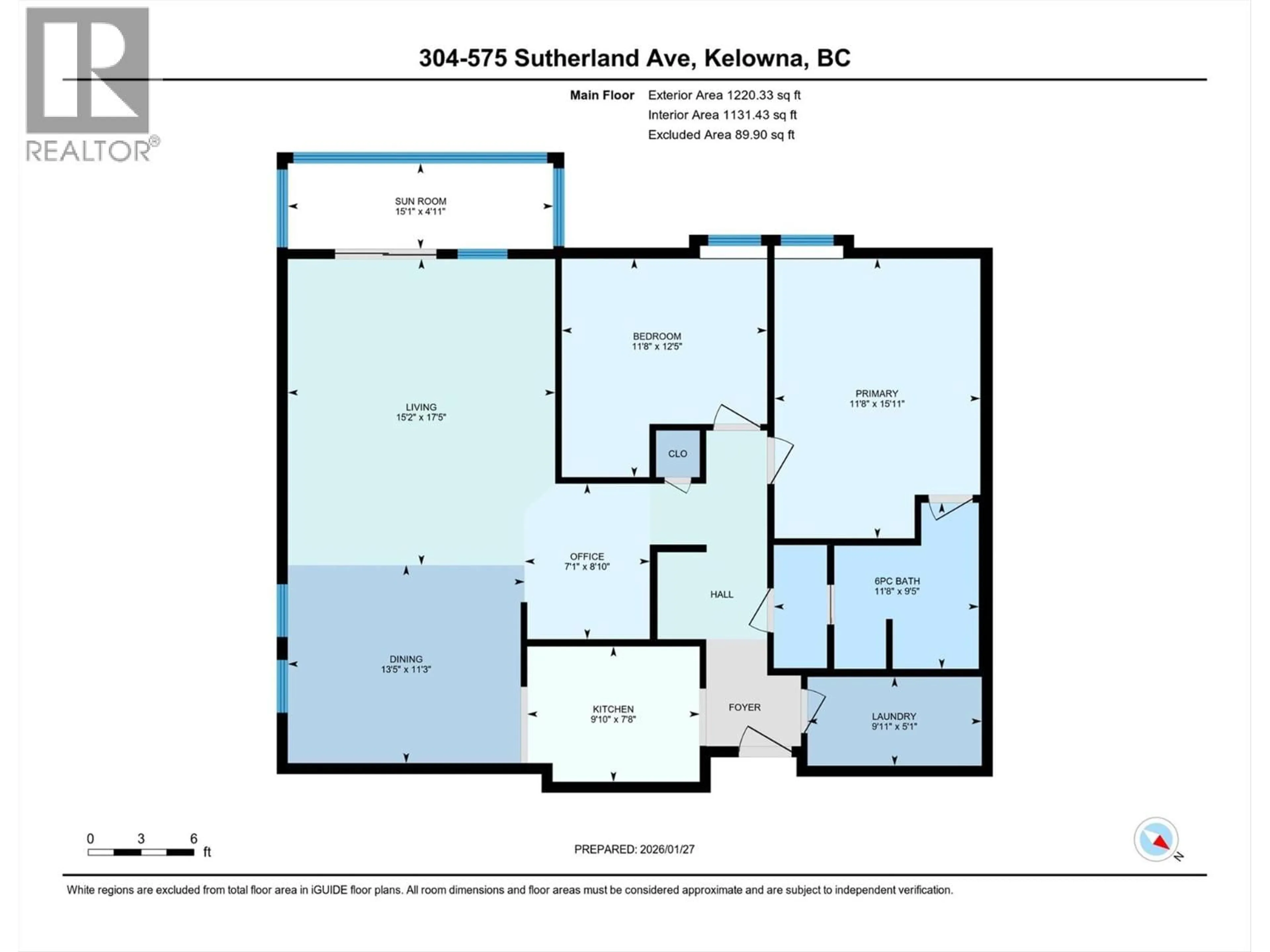 Floor plan for 304 - 575 SUTHERLAND AVENUE, Kelowna British Columbia V1Y8V1