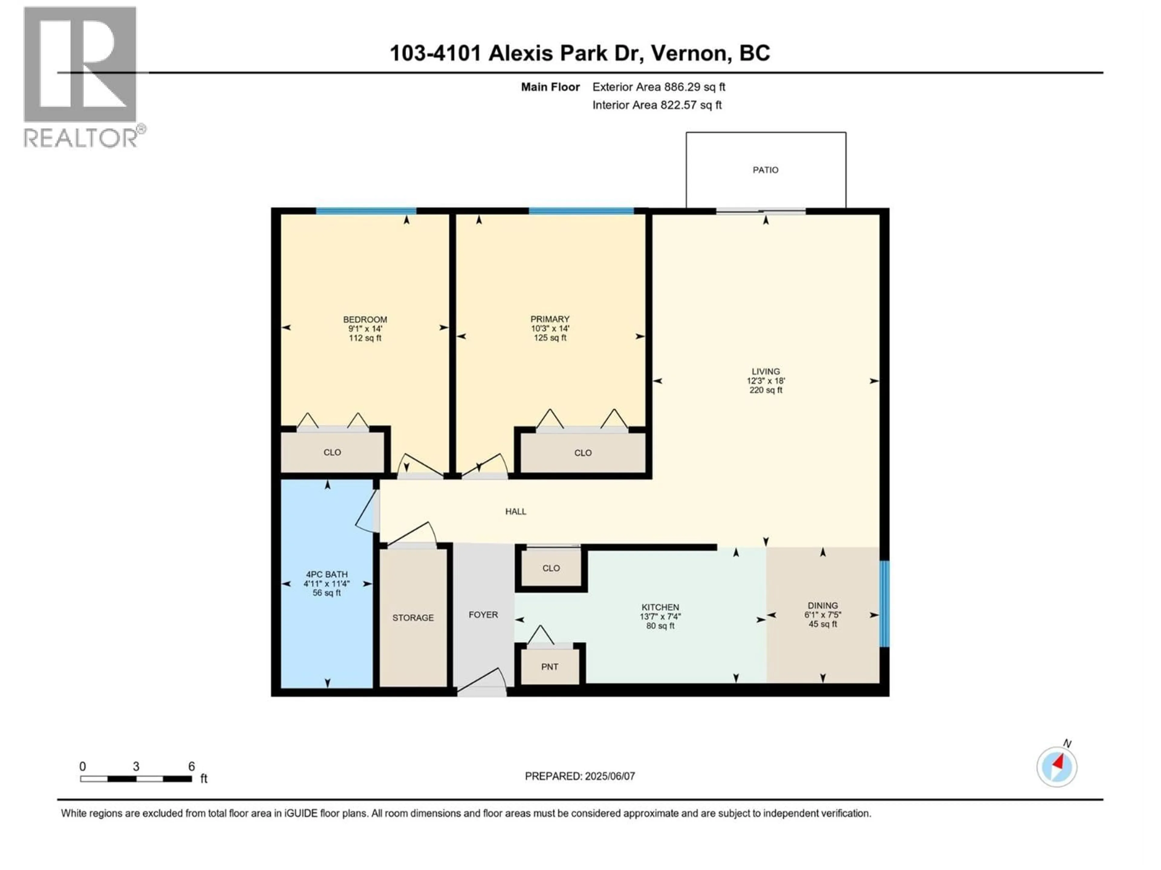 Floor plan for 103 - 4101 ALEXIS PARK DRIVE, Vernon British Columbia V1T6H2