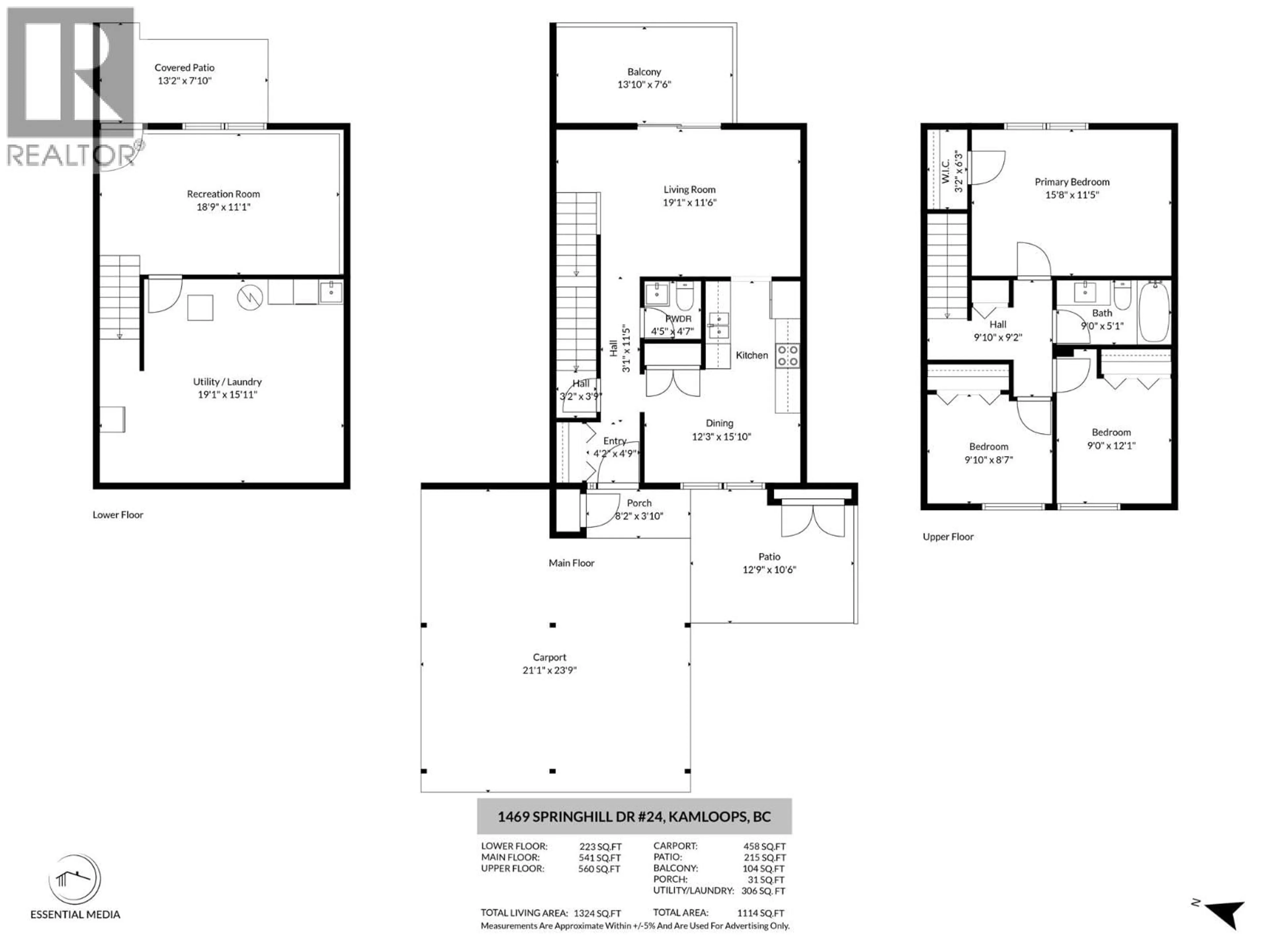 Floor plan for 24 - 1469 SPRINGHILL DRIVE, Kamloops British Columbia V2E1H5
