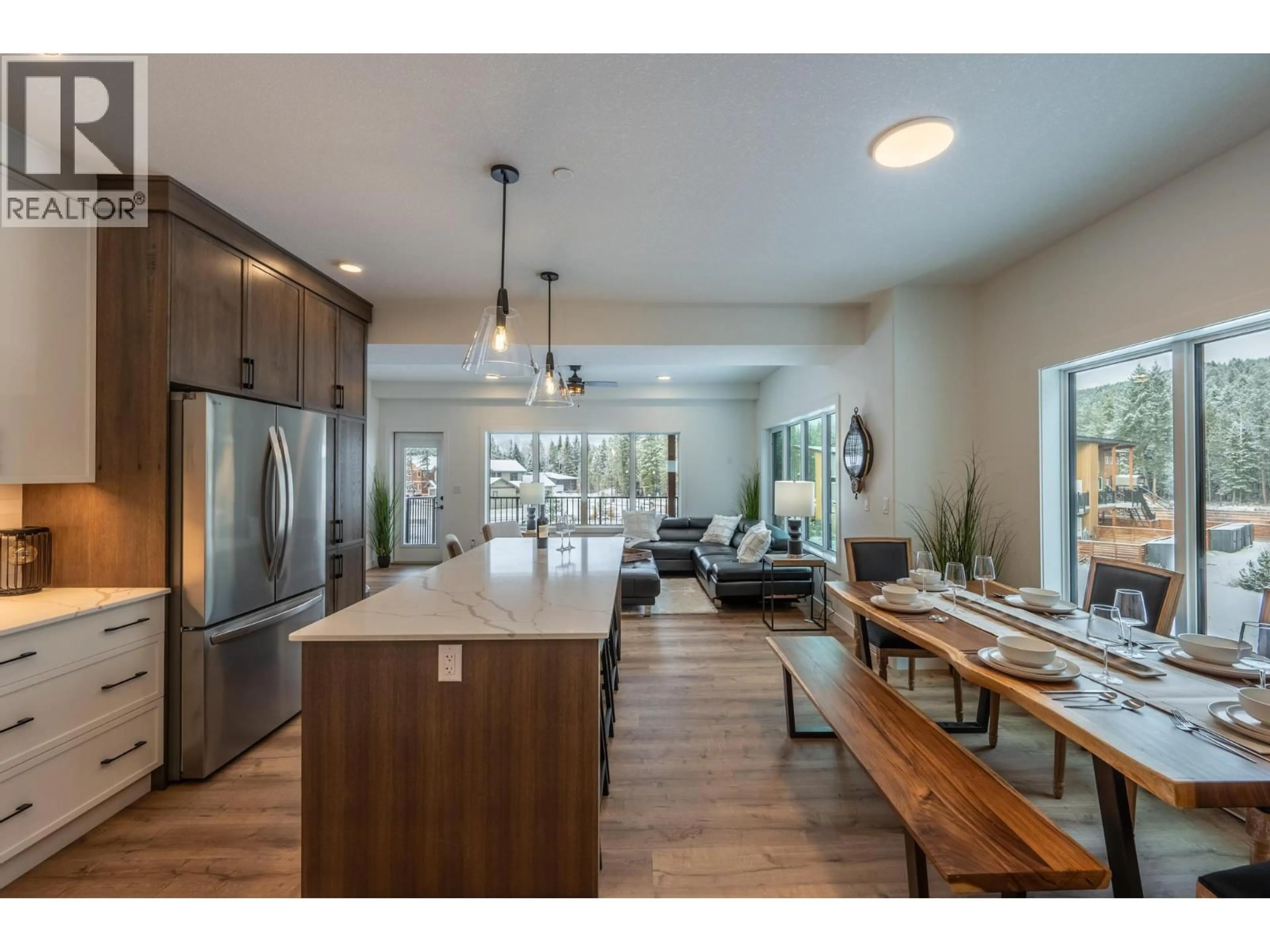 Open concept kitchen, wood/laminate floor for 9 - 1444 GRANITE DRIVE, Golden British Columbia V0A1H3