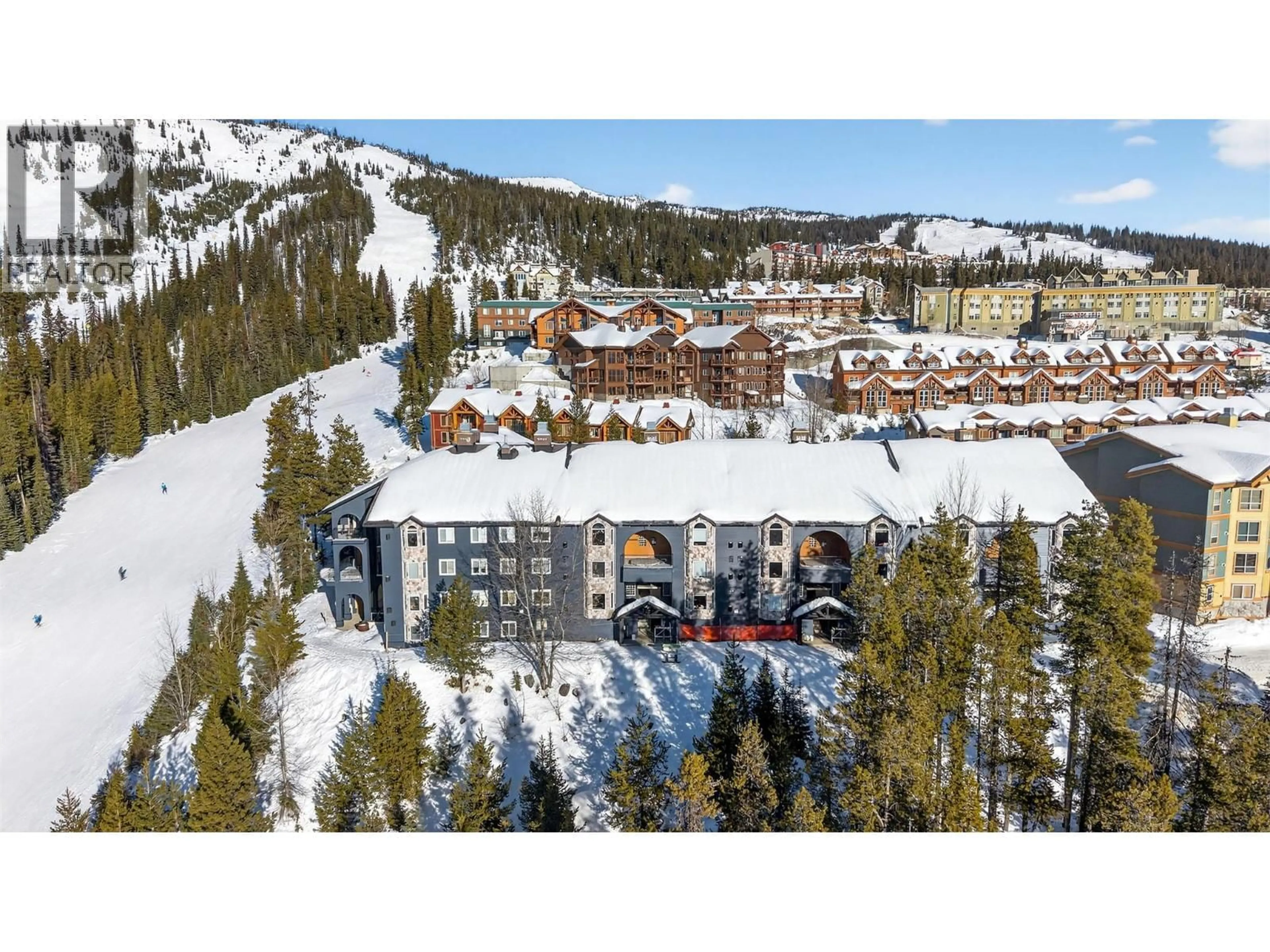 A pic from outside/outdoor area/front of a property/back of a property/a pic from drone, mountain view for 104 - 225 KETTLE VIEW ROAD, Big White British Columbia V1P1P3