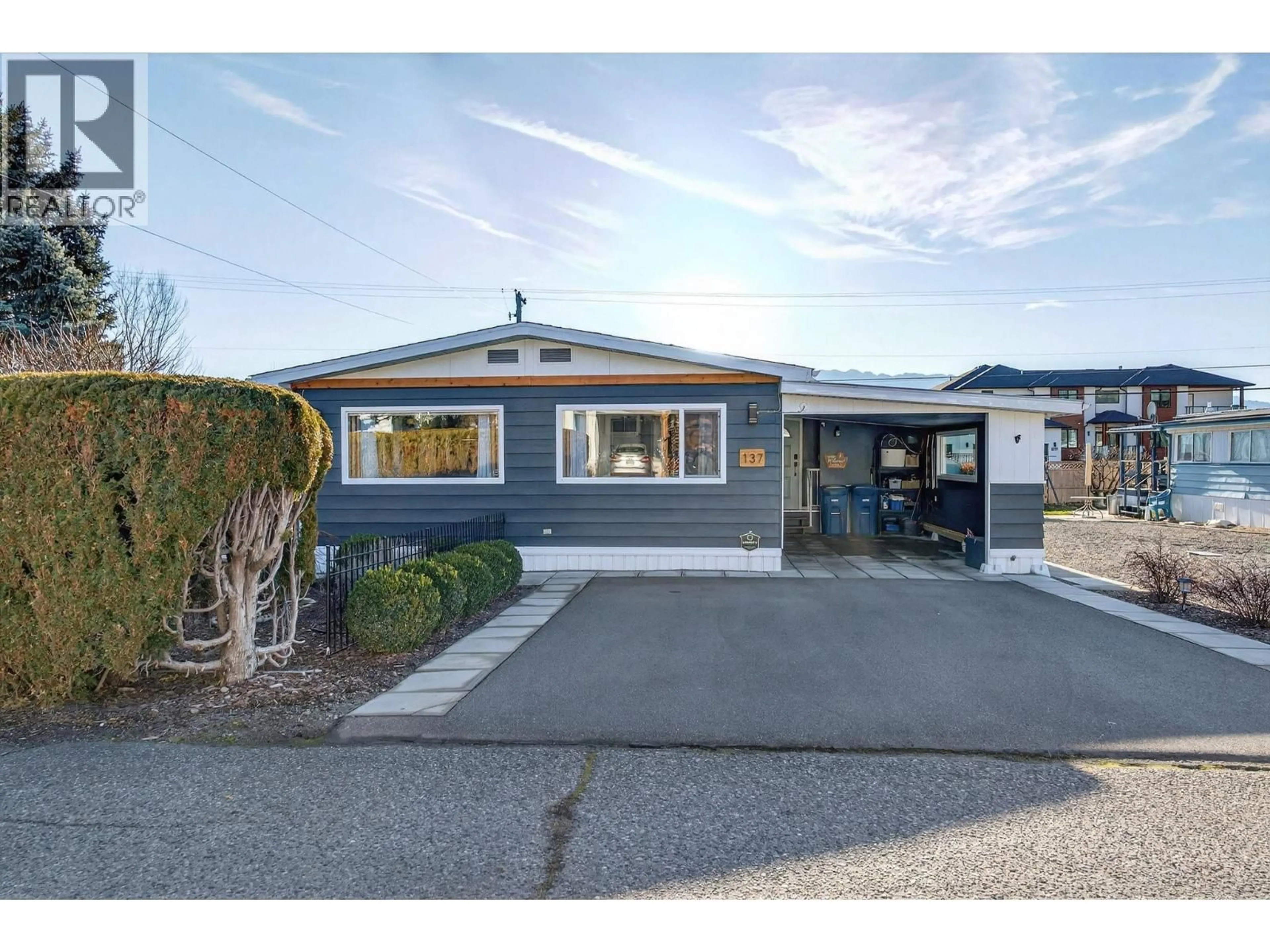 Home with vinyl exterior material, street for 137 - 1880 OLD BOUCHERIE ROAD, West Kelowna British Columbia V4T1Z3