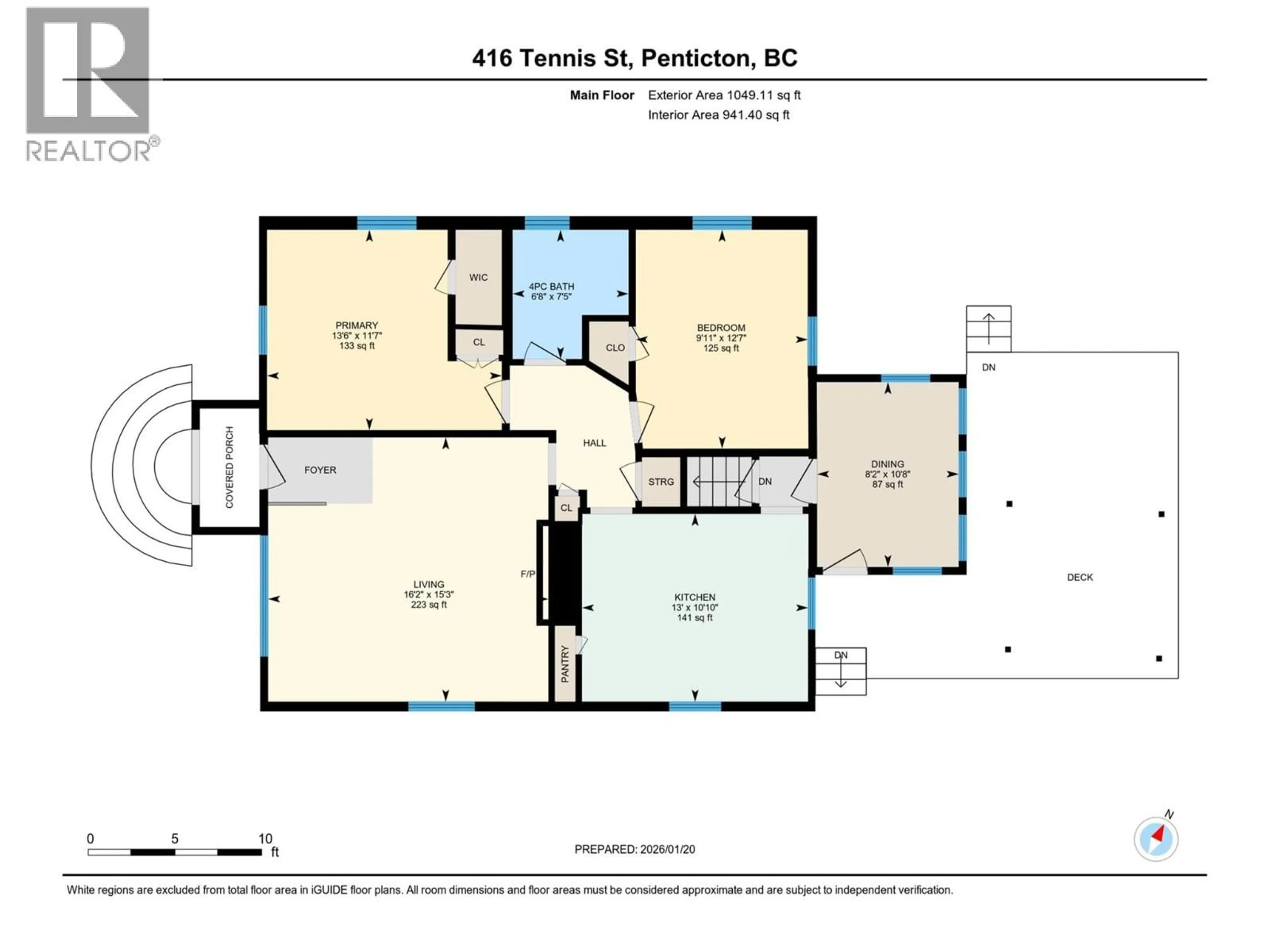 Floor plan for 416 TENNIS STREET, Penticton British Columbia V2A5R3