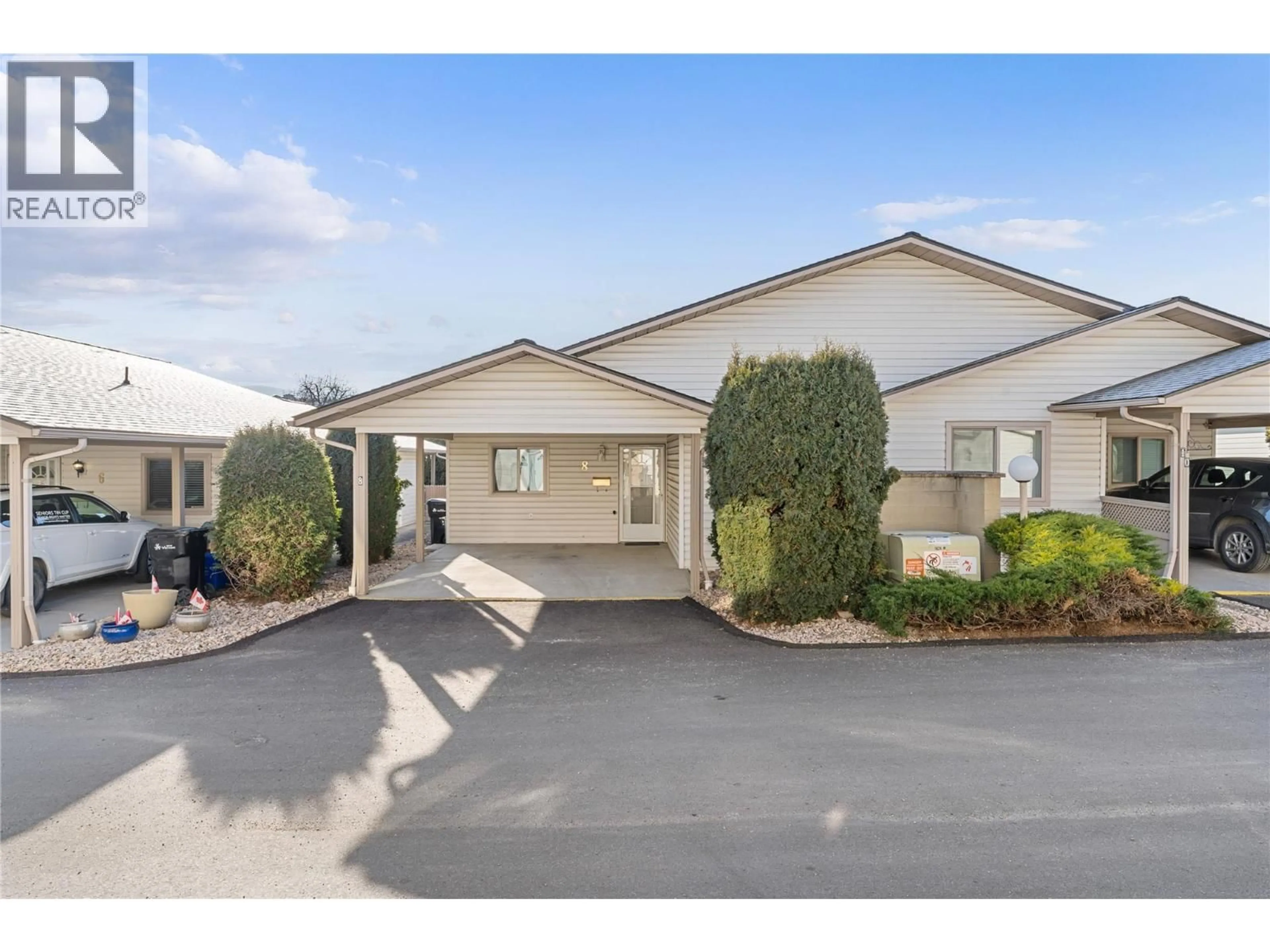 A pic from outside/outdoor area/front of a property/back of a property/a pic from drone, street for 8 - 4303 27TH AVENUE, Vernon British Columbia V1T6L2