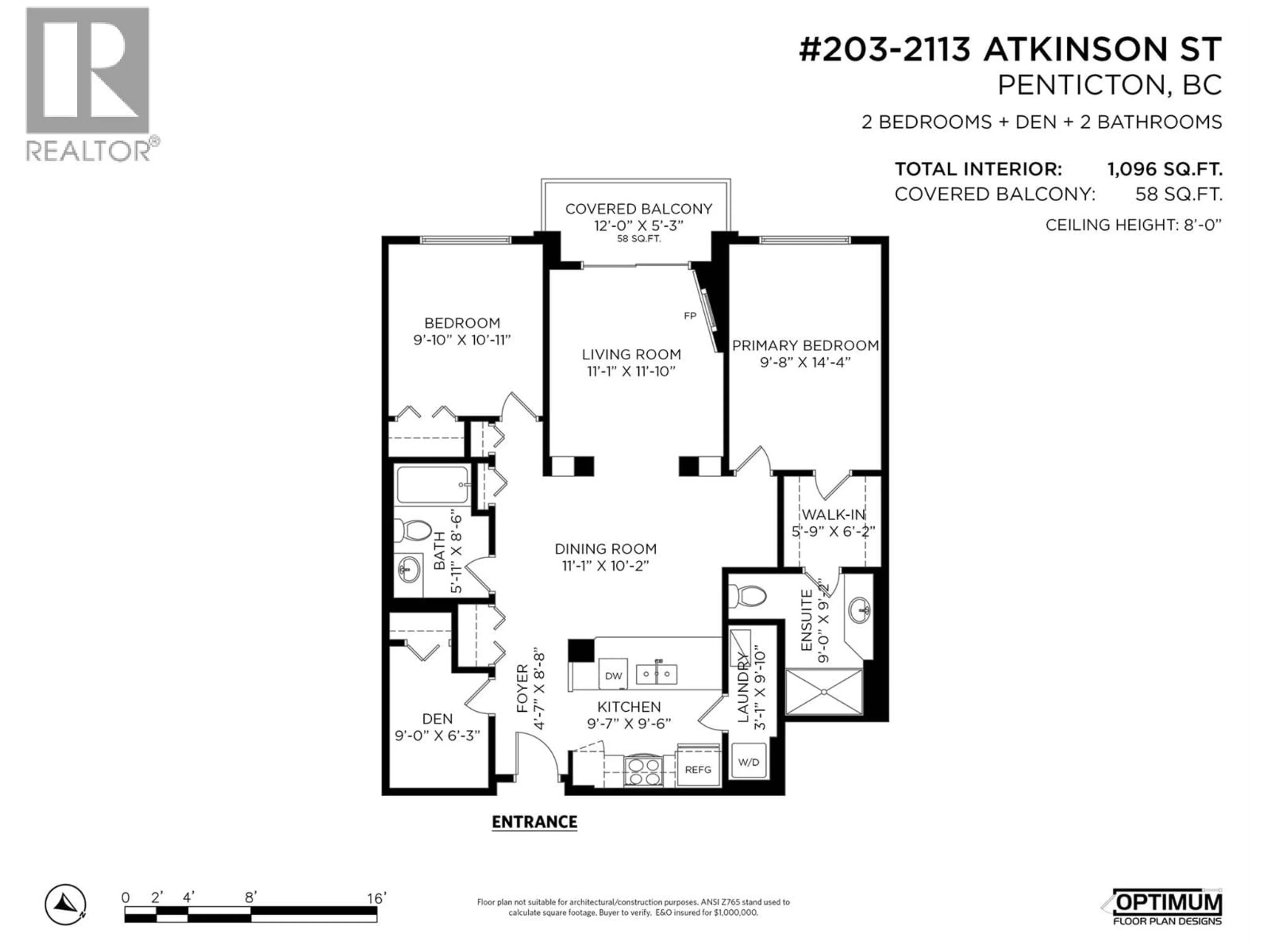 Floor plan for 203 - 2113 ATKINSON STREET, Penticton British Columbia V2A8R5