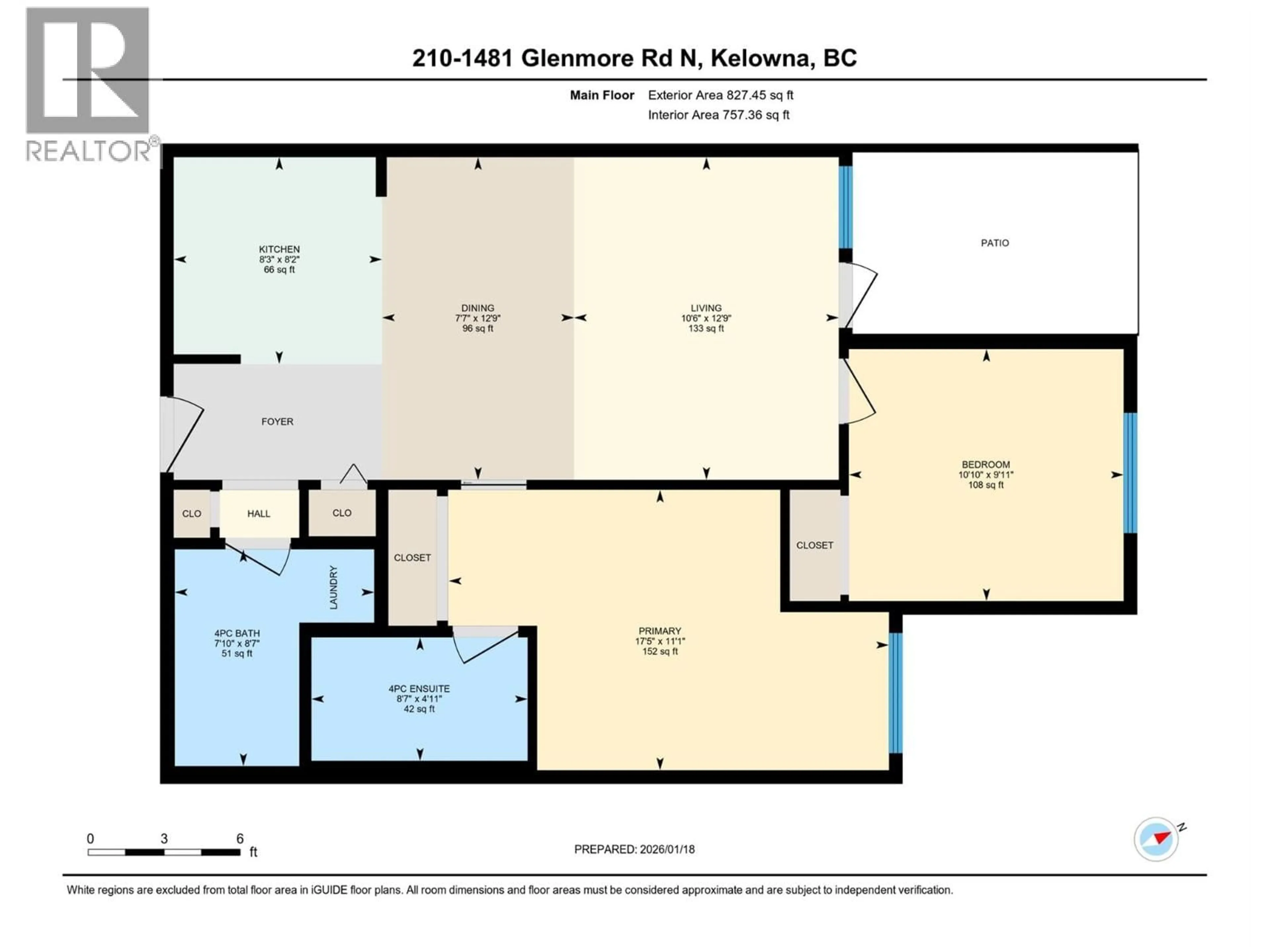 Floor plan for 210 - 1481 GLENMORE ROAD NORTH, Kelowna British Columbia V1V2C5