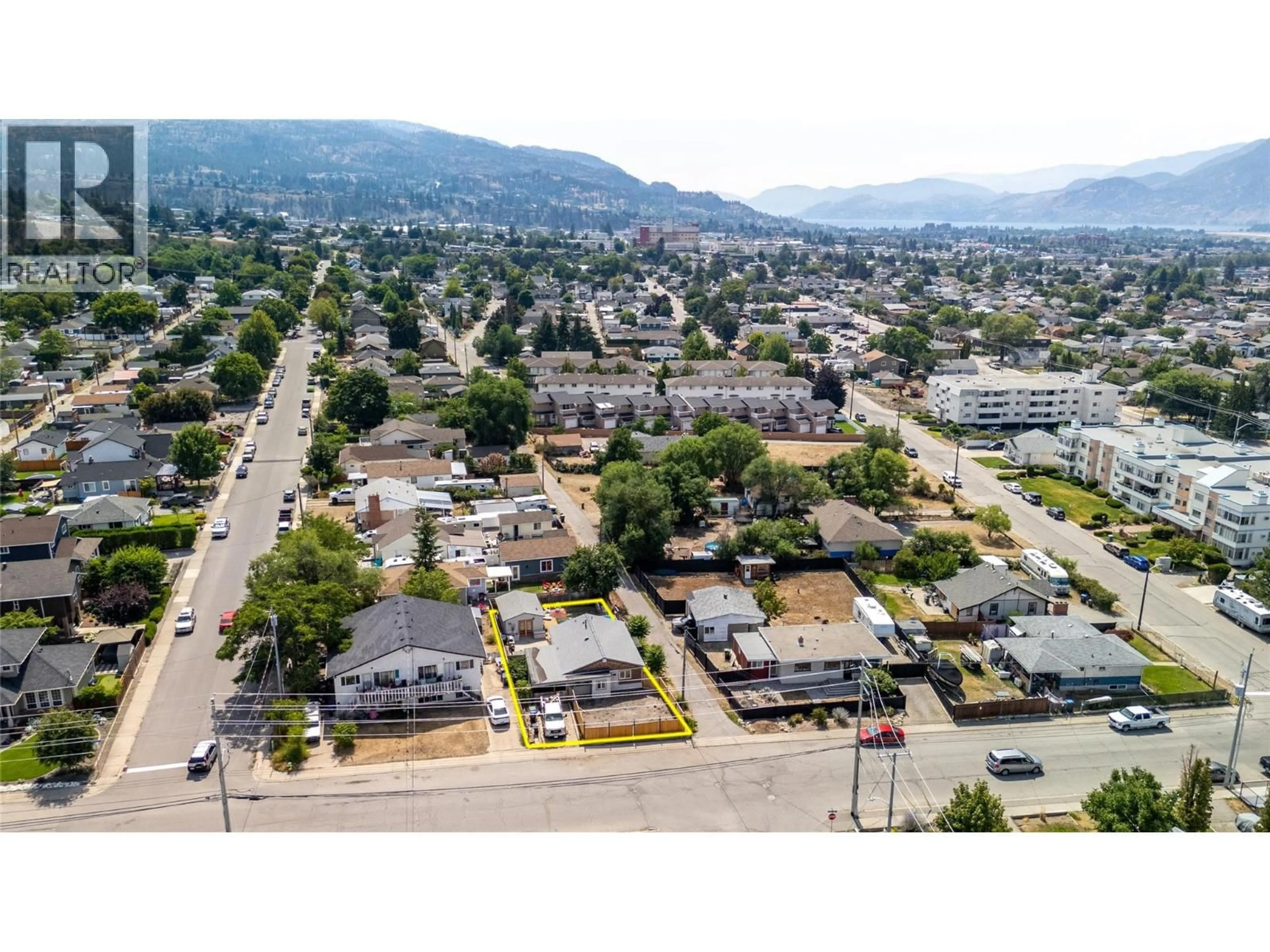 A pic from outside/outdoor area/front of a property/back of a property/a pic from drone, mountain view for 778 FORESTBROOK DRIVE, Penticton British Columbia V2A2E8