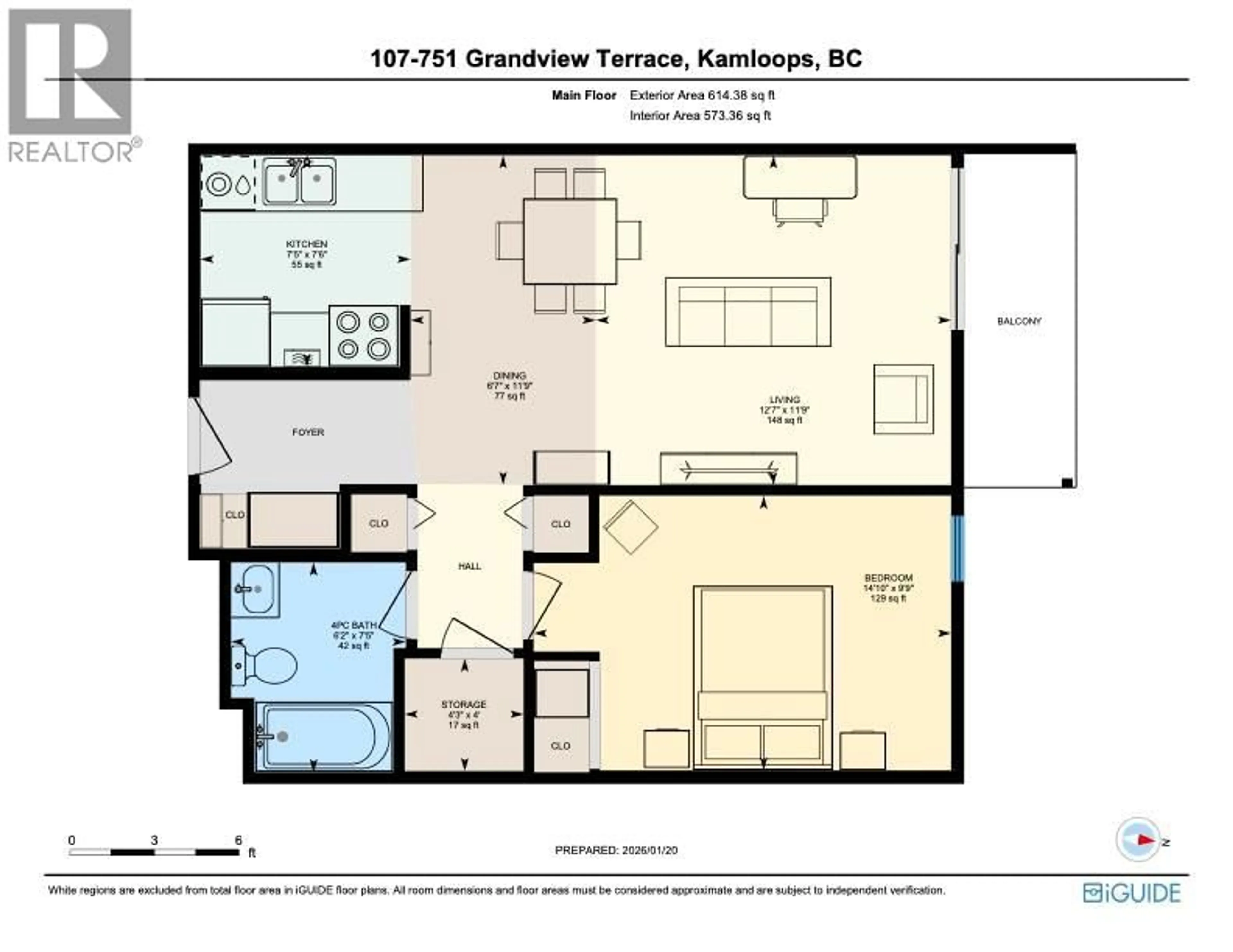 Floor plan for 107 - 751 GRANDVIEW TERRACE, Kamloops British Columbia V2C6C9