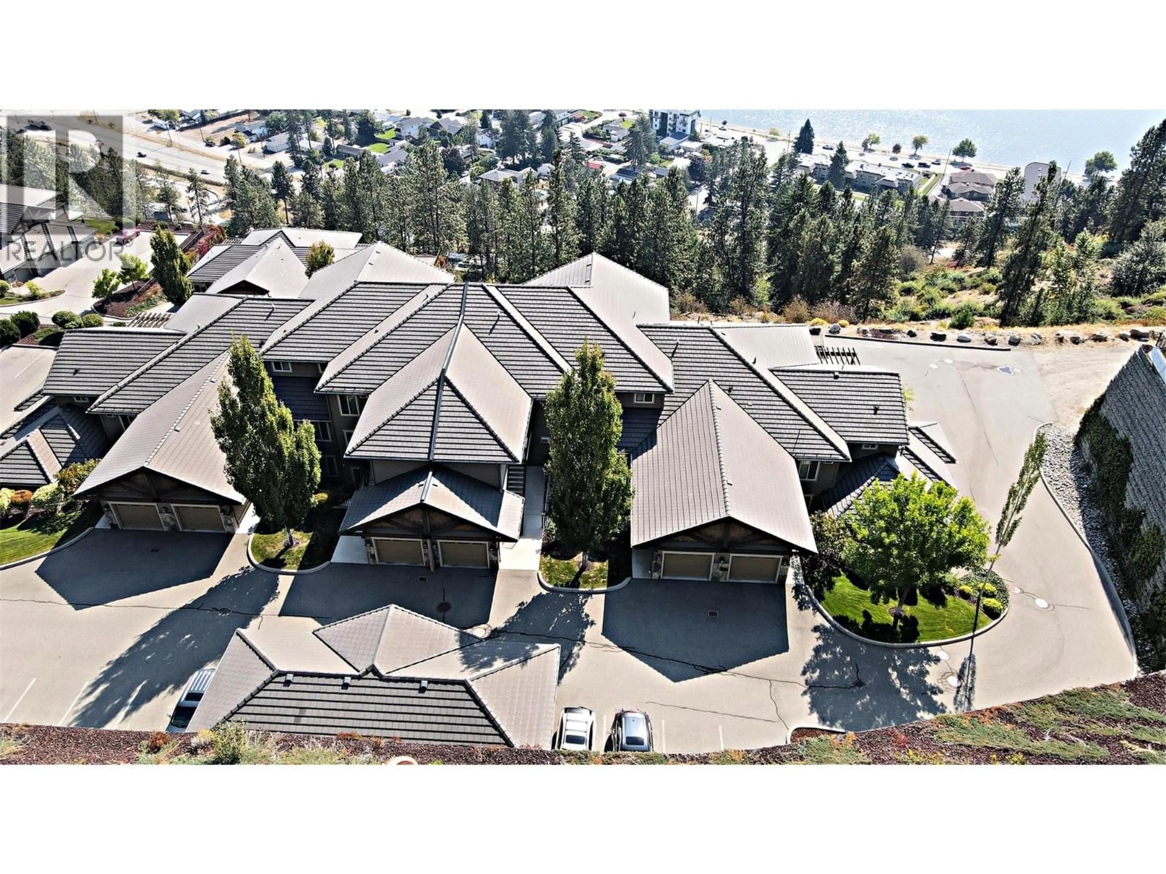 A pic from outside/outdoor area/front of a property/back of a property/a pic from drone, mountain view for 222 - 4350 PONDEROSA DRIVE, Peachland British Columbia V0H1X5