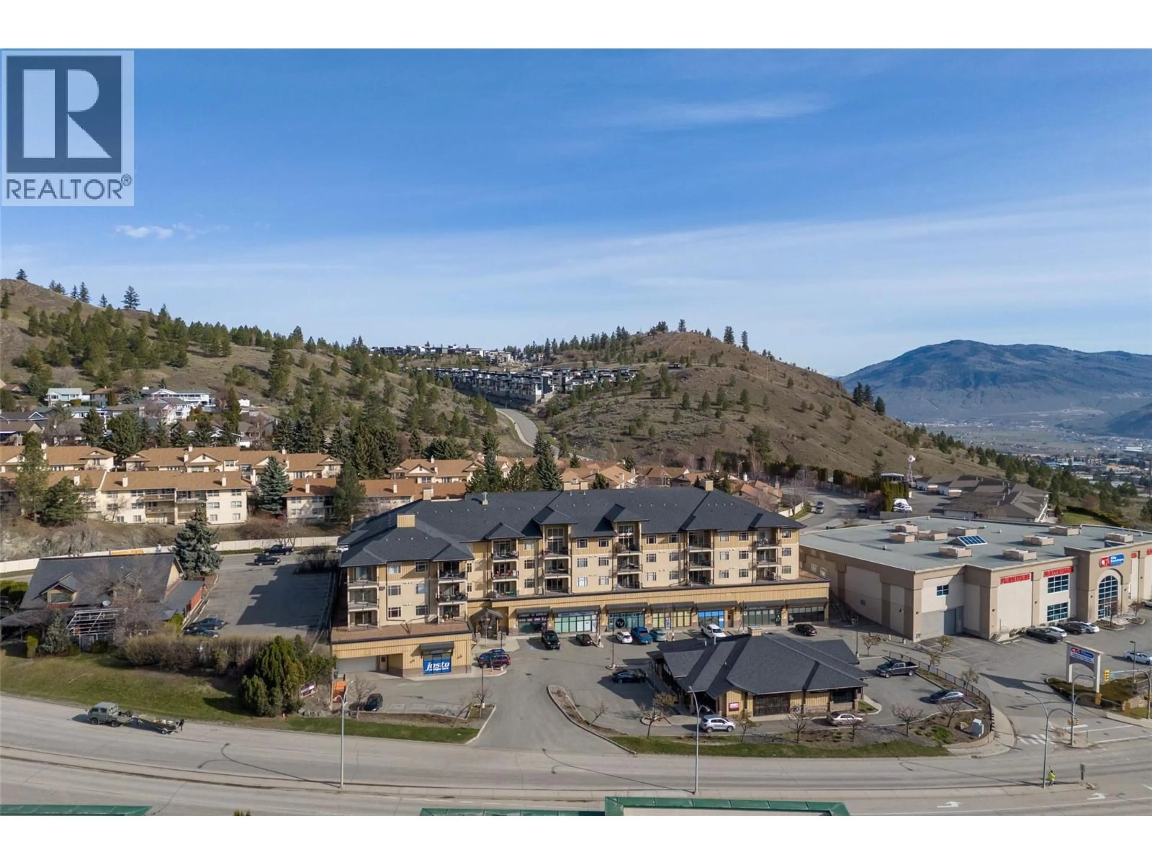 A pic from outside/outdoor area/front of a property/back of a property/a pic from drone, mountain view for 214 - 1390 HILLSIDE DRIVE, Kamloops British Columbia V2E0A6