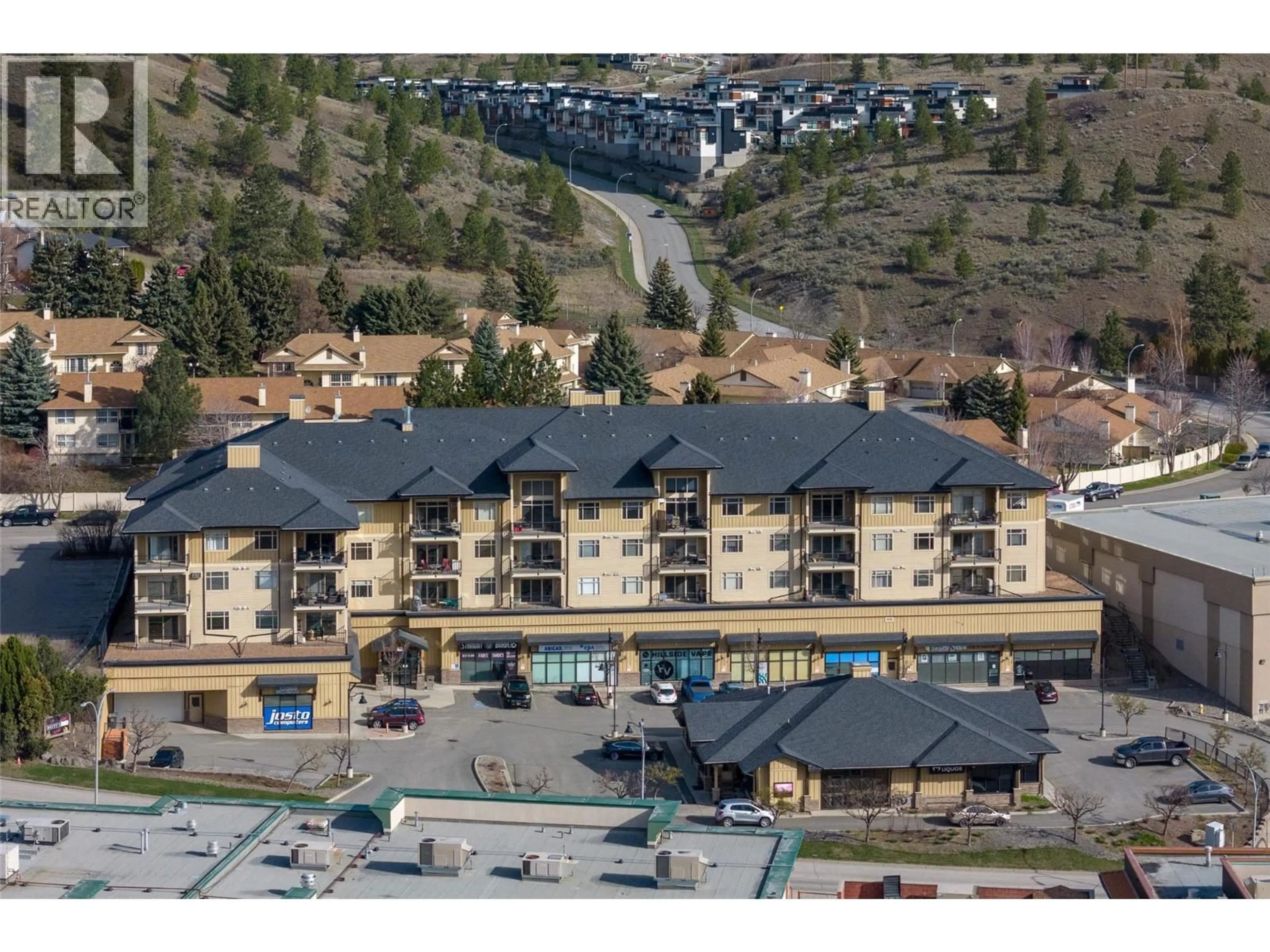 A pic from outside/outdoor area/front of a property/back of a property/a pic from drone, mountain view for 214 - 1390 HILLSIDE DRIVE, Kamloops British Columbia V2E0A6