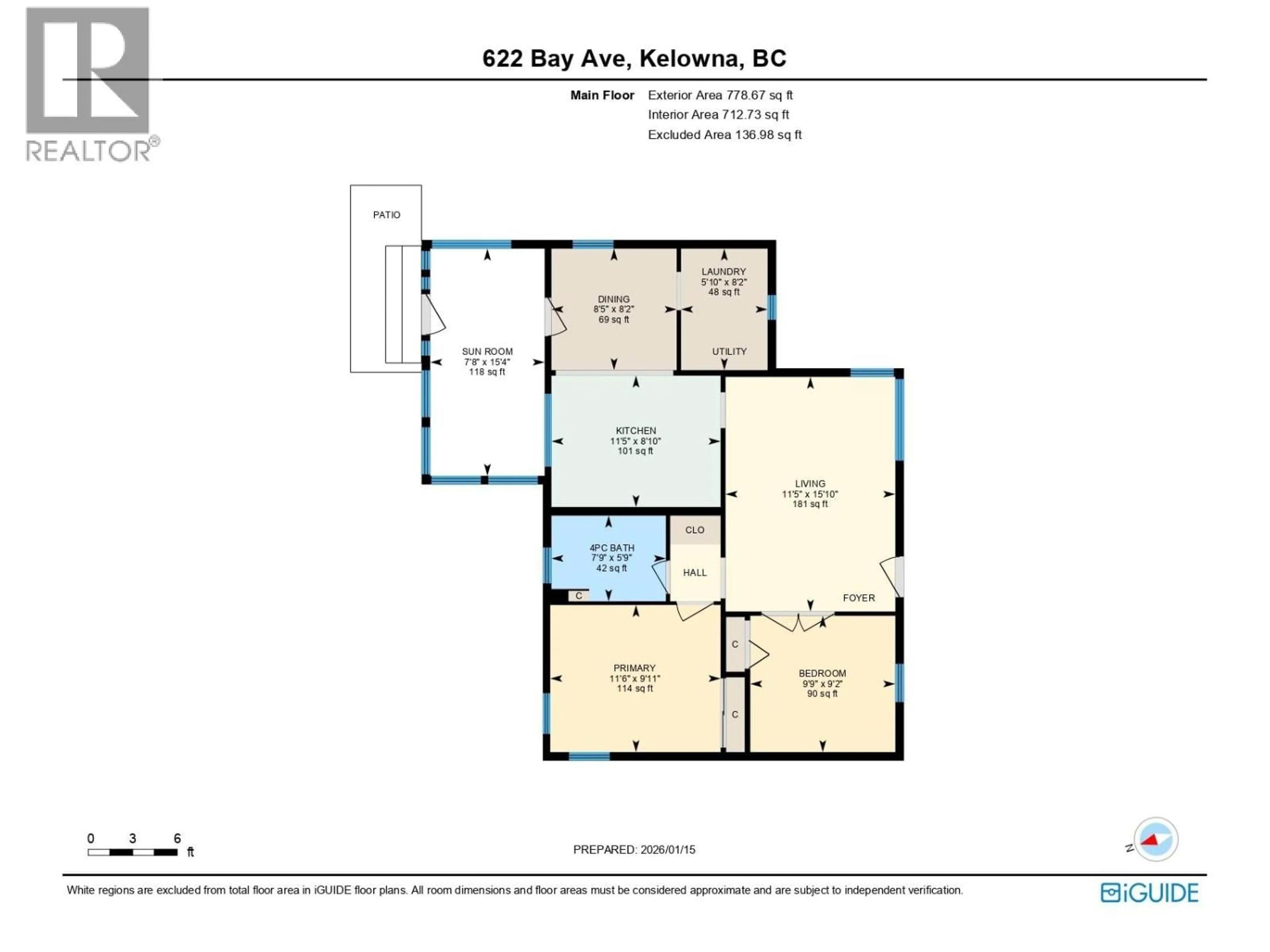 Floor plan for 622 BAY AVENUE, Kelowna British Columbia V1Y7J9