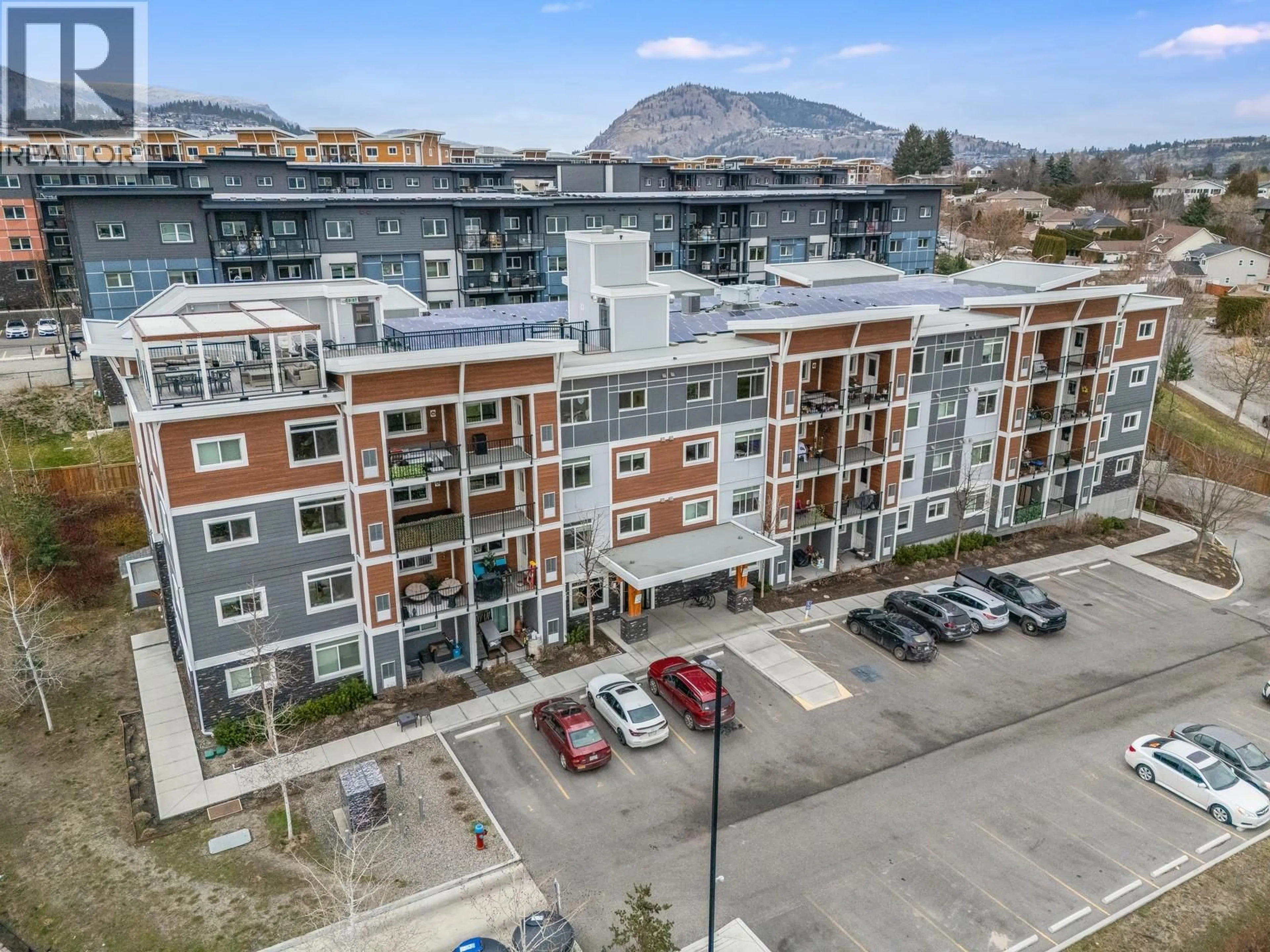 A pic from outside/outdoor area/front of a property/back of a property/a pic from drone, mountain view for 103 - 2250 MAJOROS ROAD, West Kelowna British Columbia V4T0A6