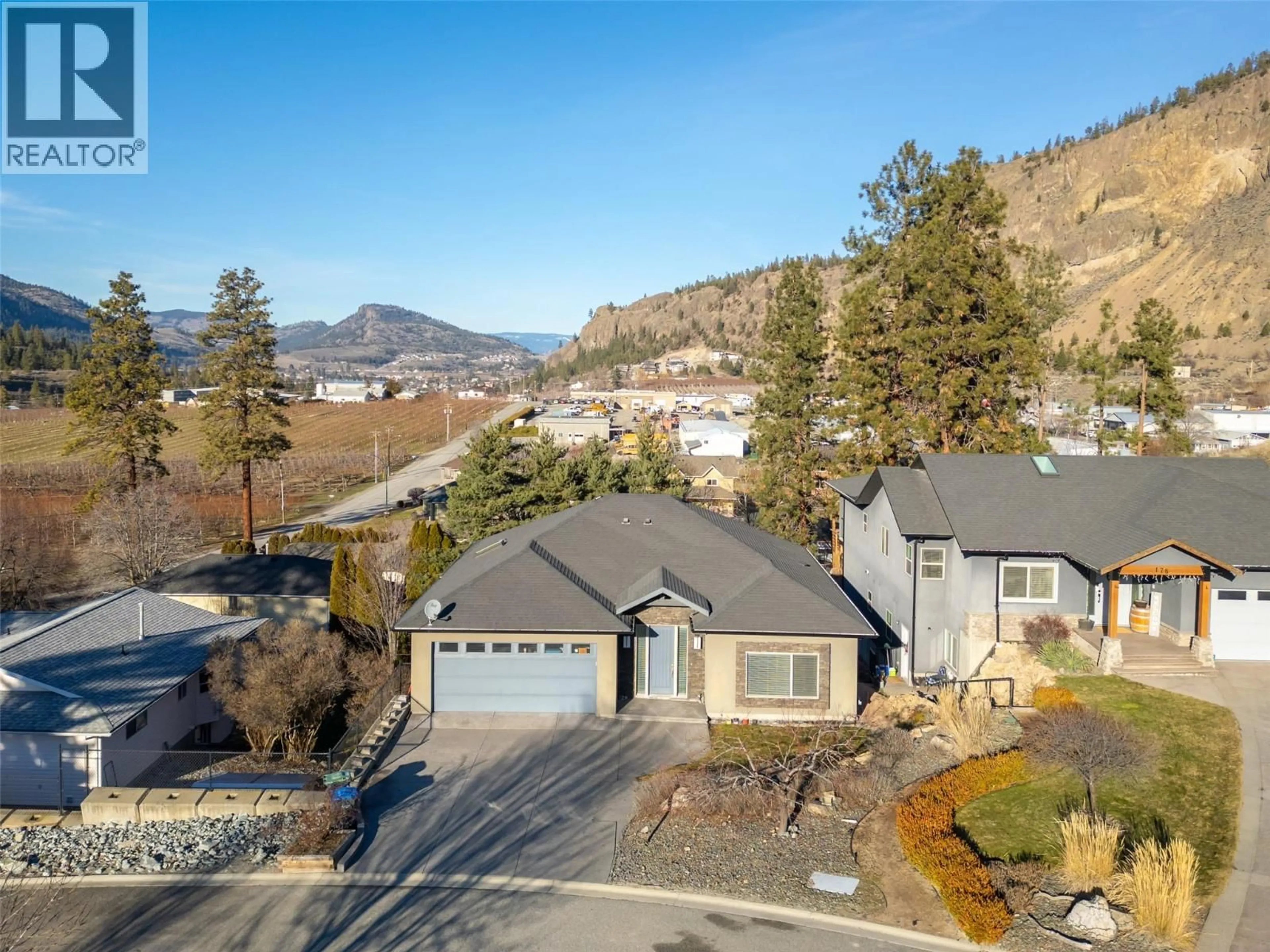 A pic from outside/outdoor area/front of a property/back of a property/a pic from drone, mountain view for 192 NICOLA PLACE, Summerland British Columbia V0H1Z2
