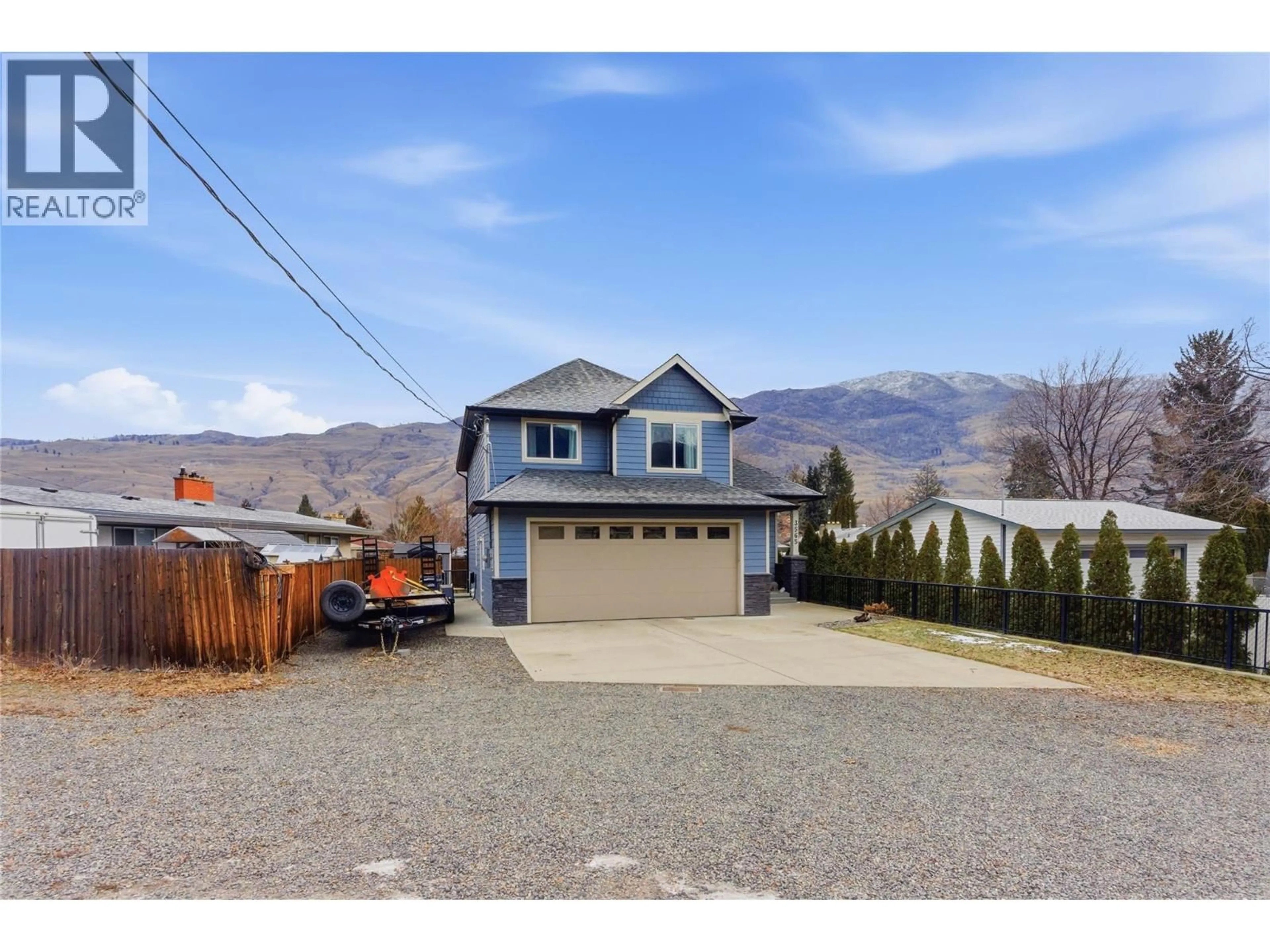 A pic from outside/outdoor area/front of a property/back of a property/a pic from drone, mountain view for 3565 BANK ROAD, Kamloops British Columbia V2B7A5