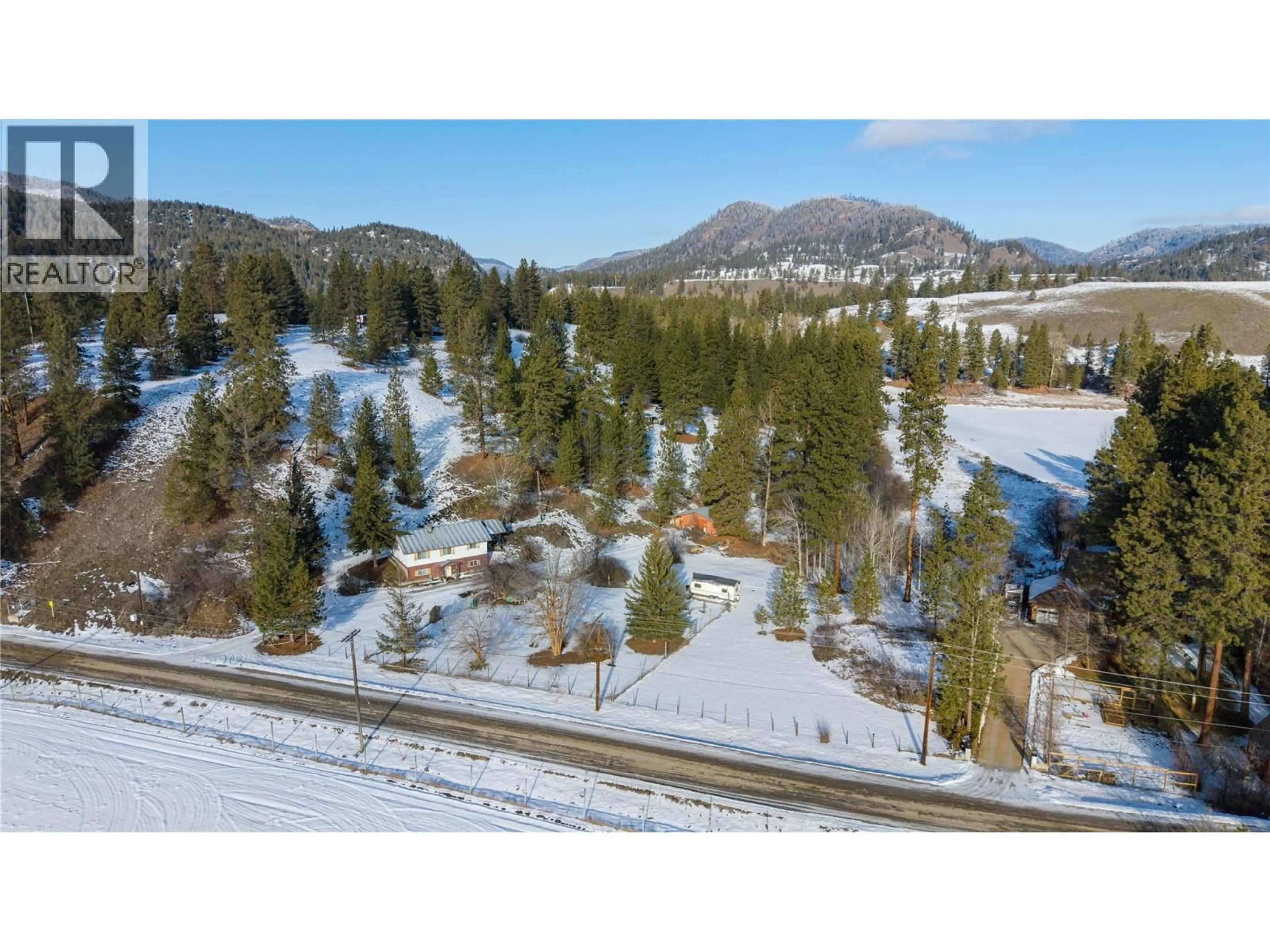 A pic from outside/outdoor area/front of a property/back of a property/a pic from drone, forest/trees view for 822 BELFORT ROAD, Princeton British Columbia V0X1W0