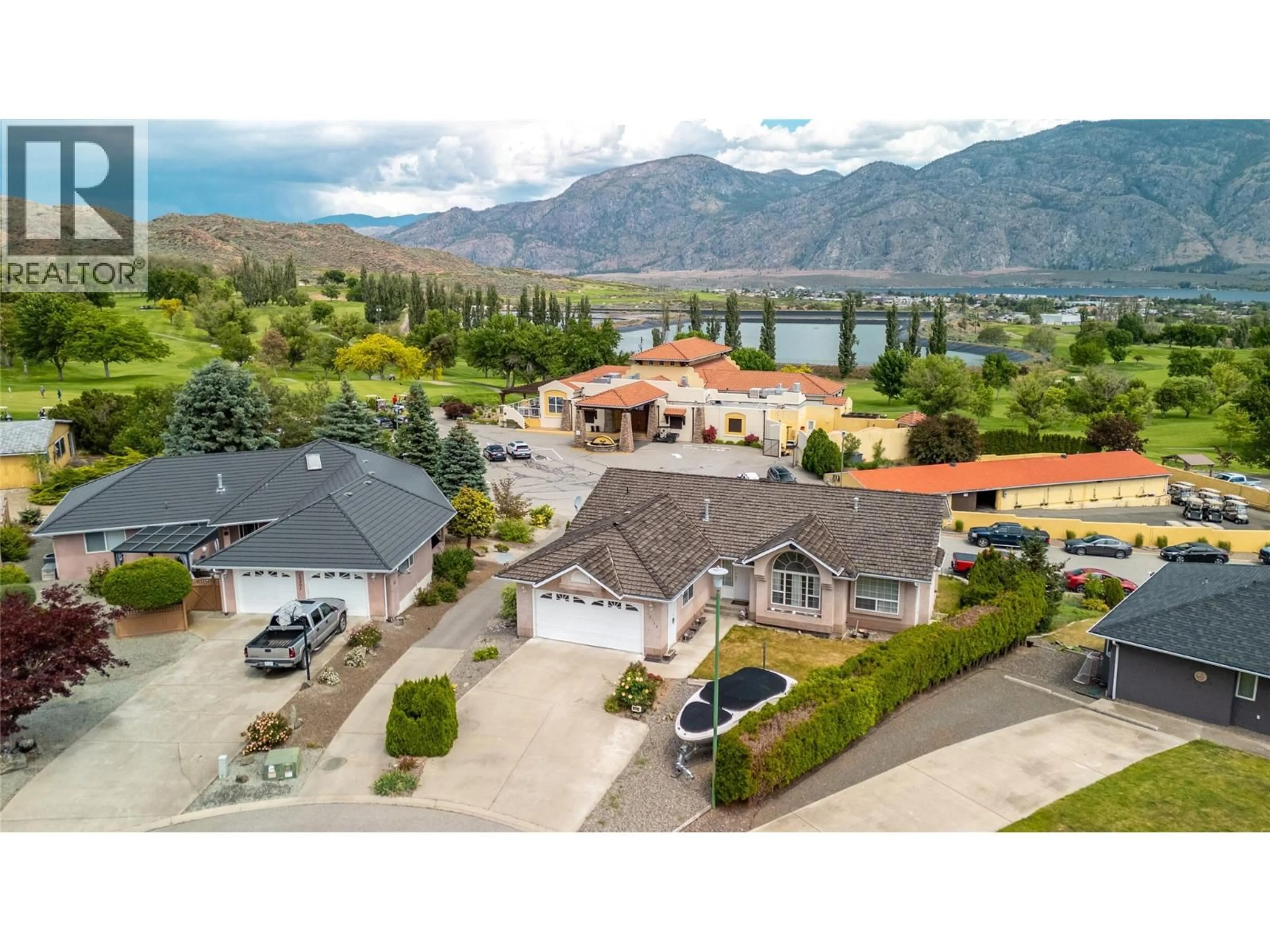 A pic from outside/outdoor area/front of a property/back of a property/a pic from drone, mountain view for 12113 GLEN ABBEY COURT, Osoyoos British Columbia V0H1V4