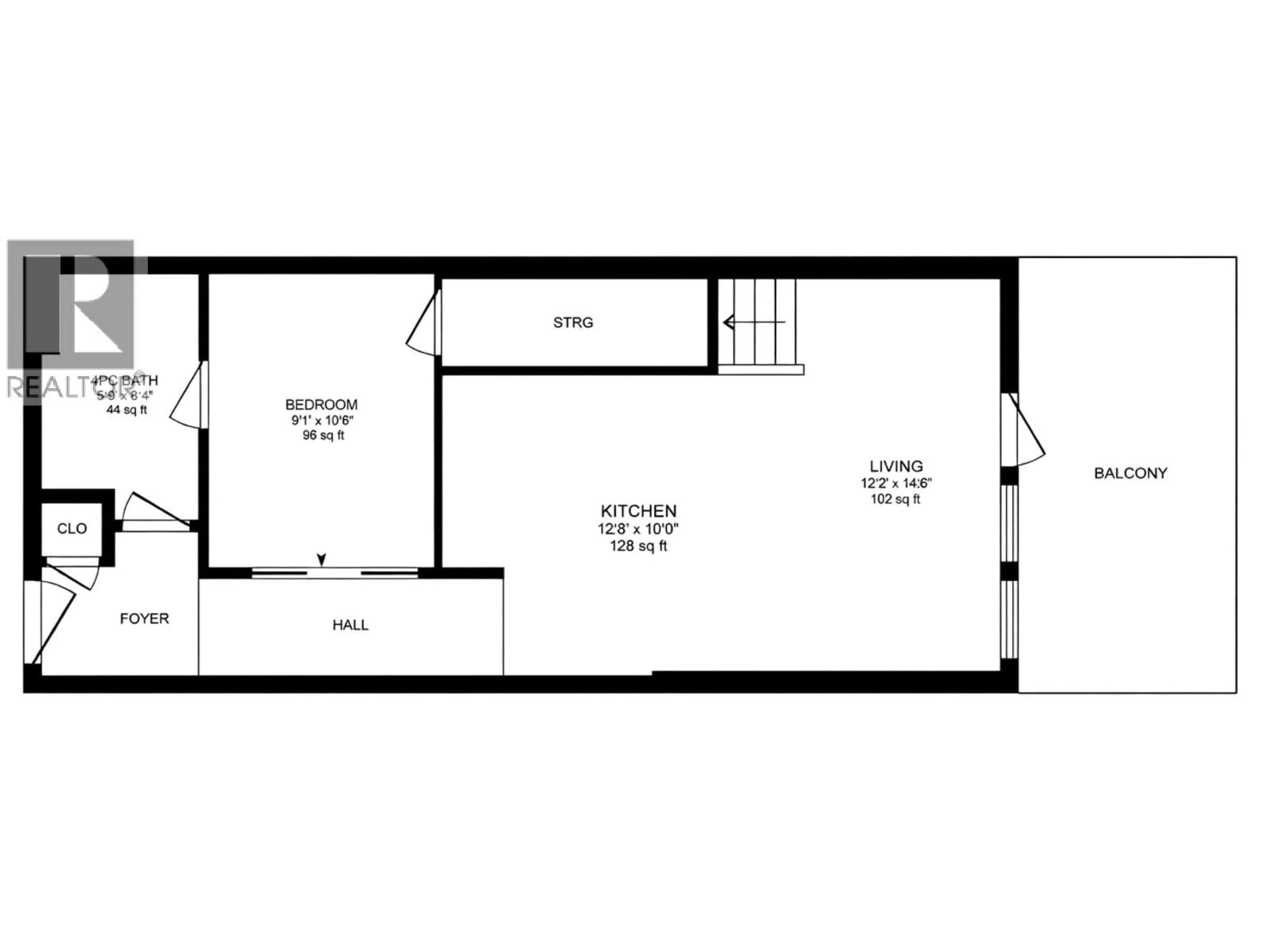 Floor plan for 302 - 1770 RICHTER STREET, Kelowna British Columbia V1Y0E6