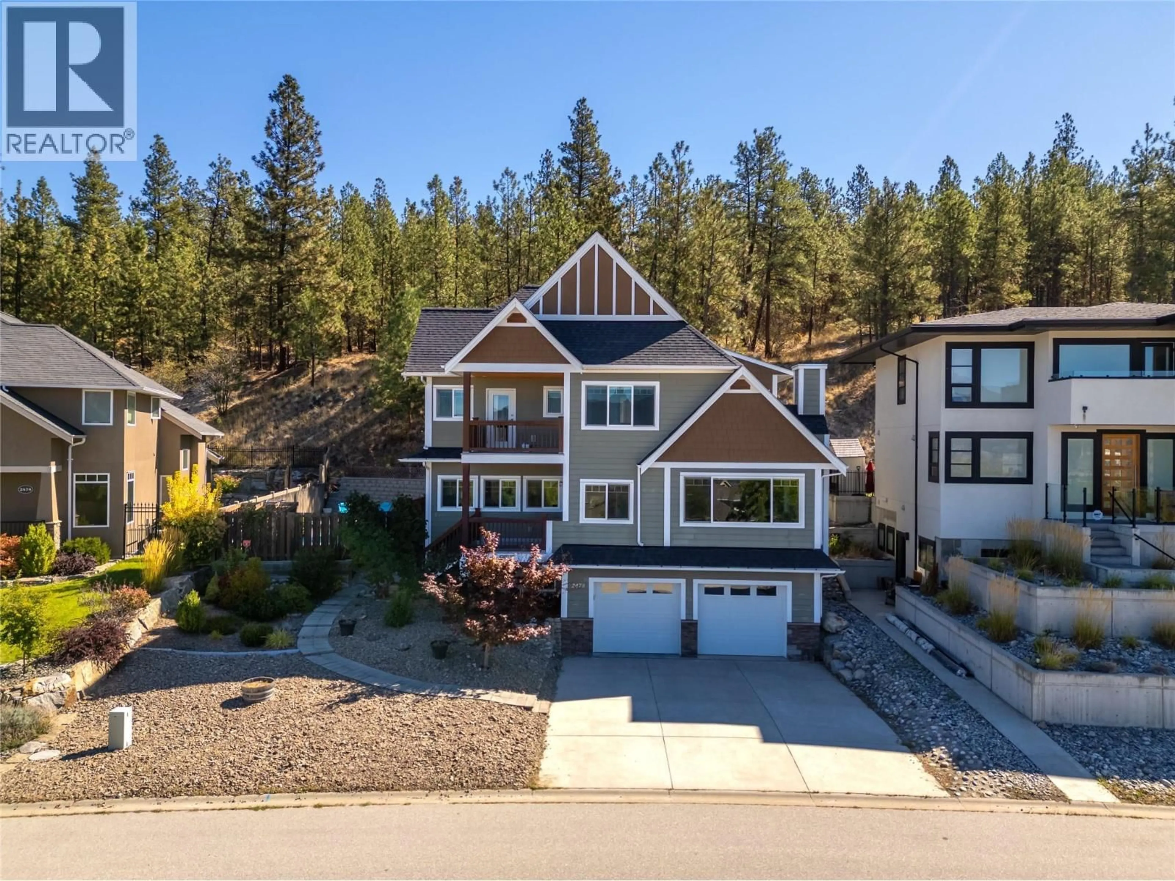 A pic from outside/outdoor area/front of a property/back of a property/a pic from drone, unknown for 2478 EVERGREEN DRIVE, Penticton British Columbia V2A9C7