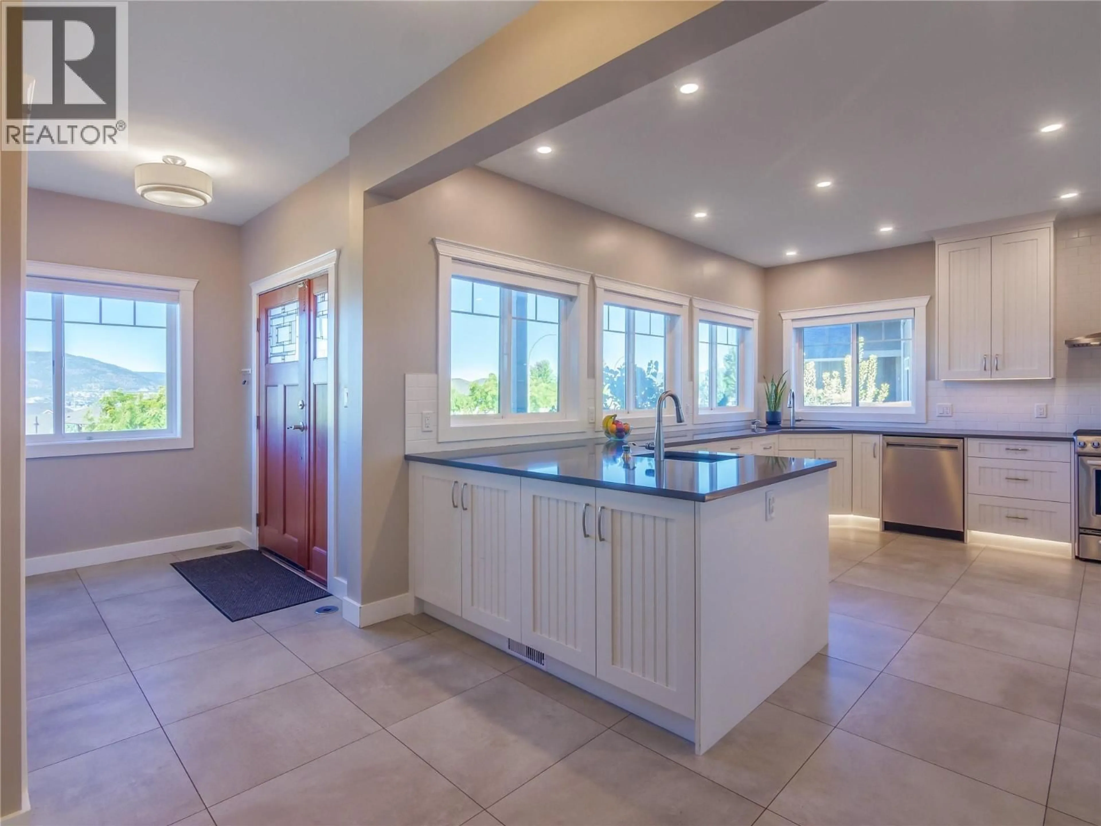 Open concept kitchen, ceramic/tile floor for 2478 EVERGREEN DRIVE, Penticton British Columbia V2A9C7