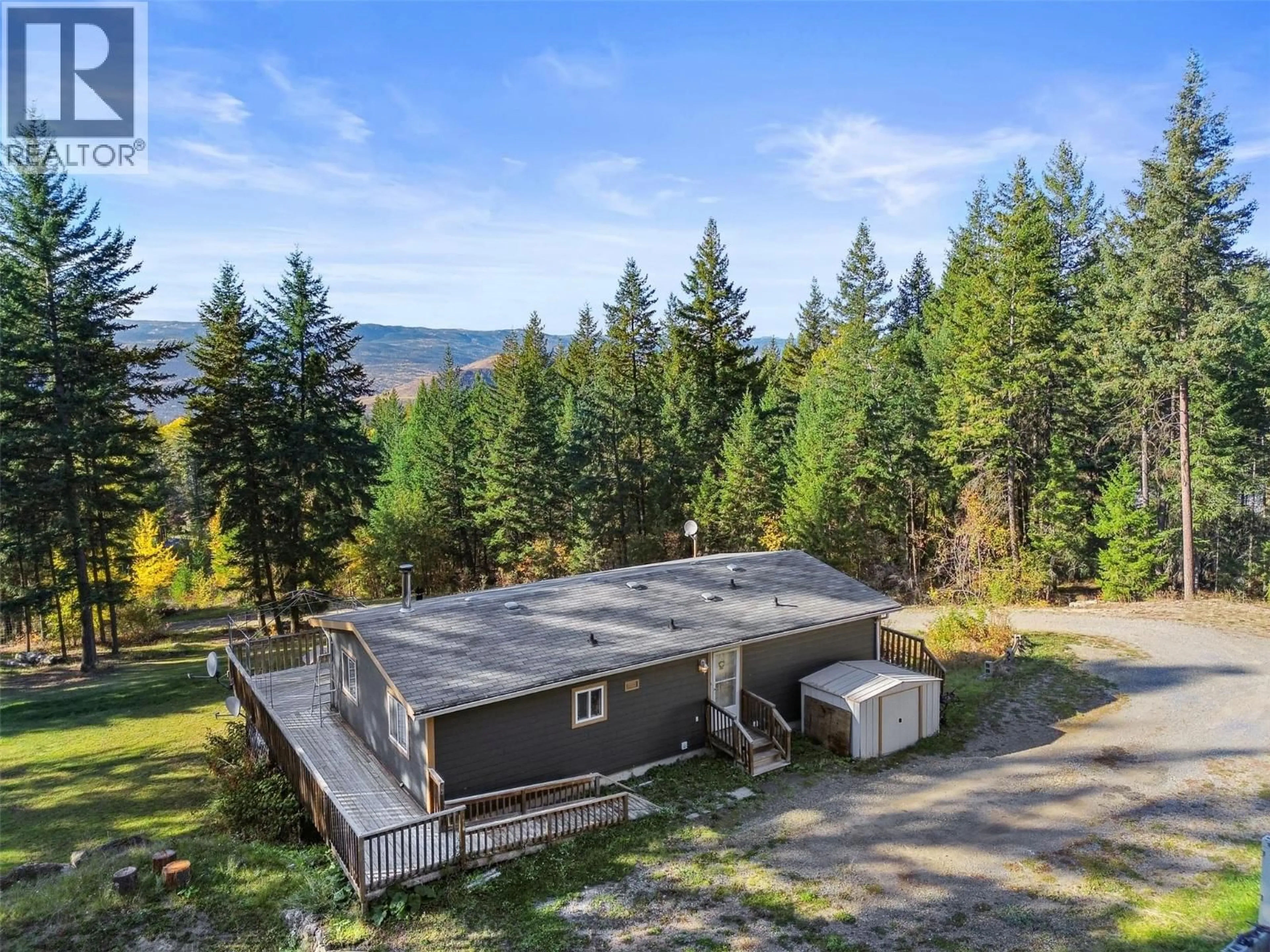A pic from outside/outdoor area/front of a property/back of a property/a pic from drone, forest/trees view for 3760 GLENGROVE ROAD, Barriere British Columbia V0E2E0