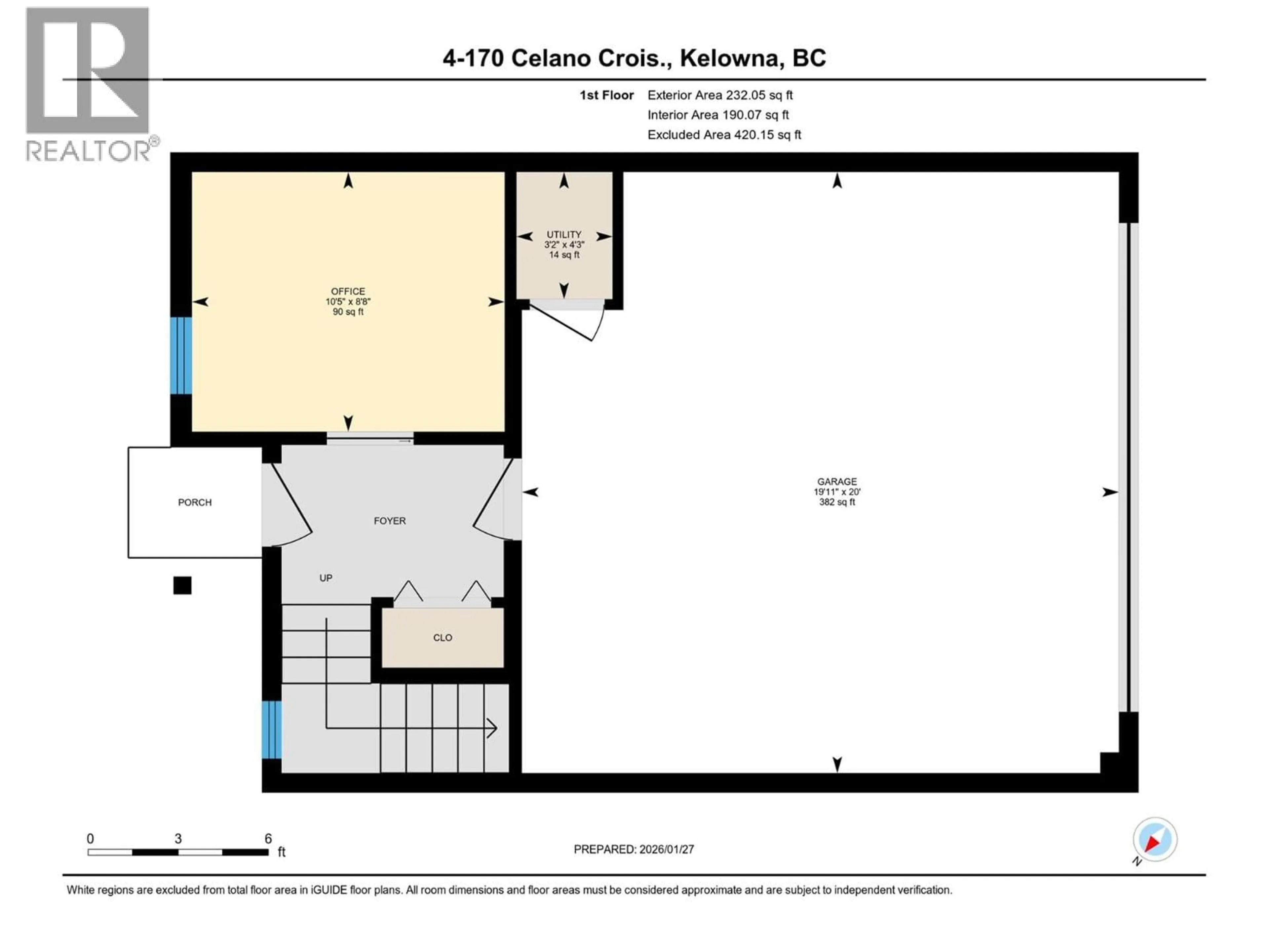 Floor plan for 4 - 170 CELANO CRESCENT, Kelowna British Columbia V1V0B6
