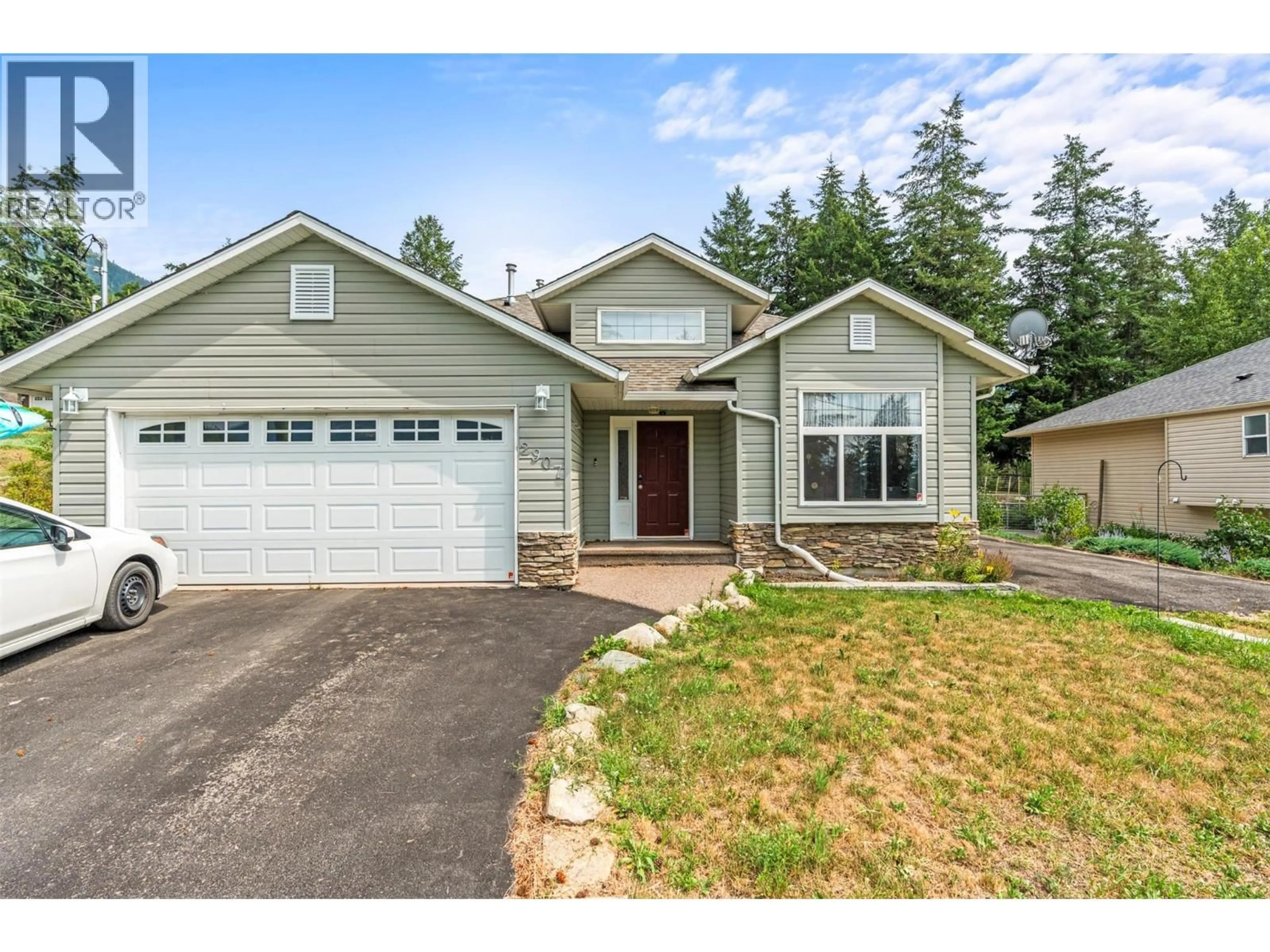 Home with vinyl exterior material, street for 2907 GYP ROAD, Falkland British Columbia V0E1W0