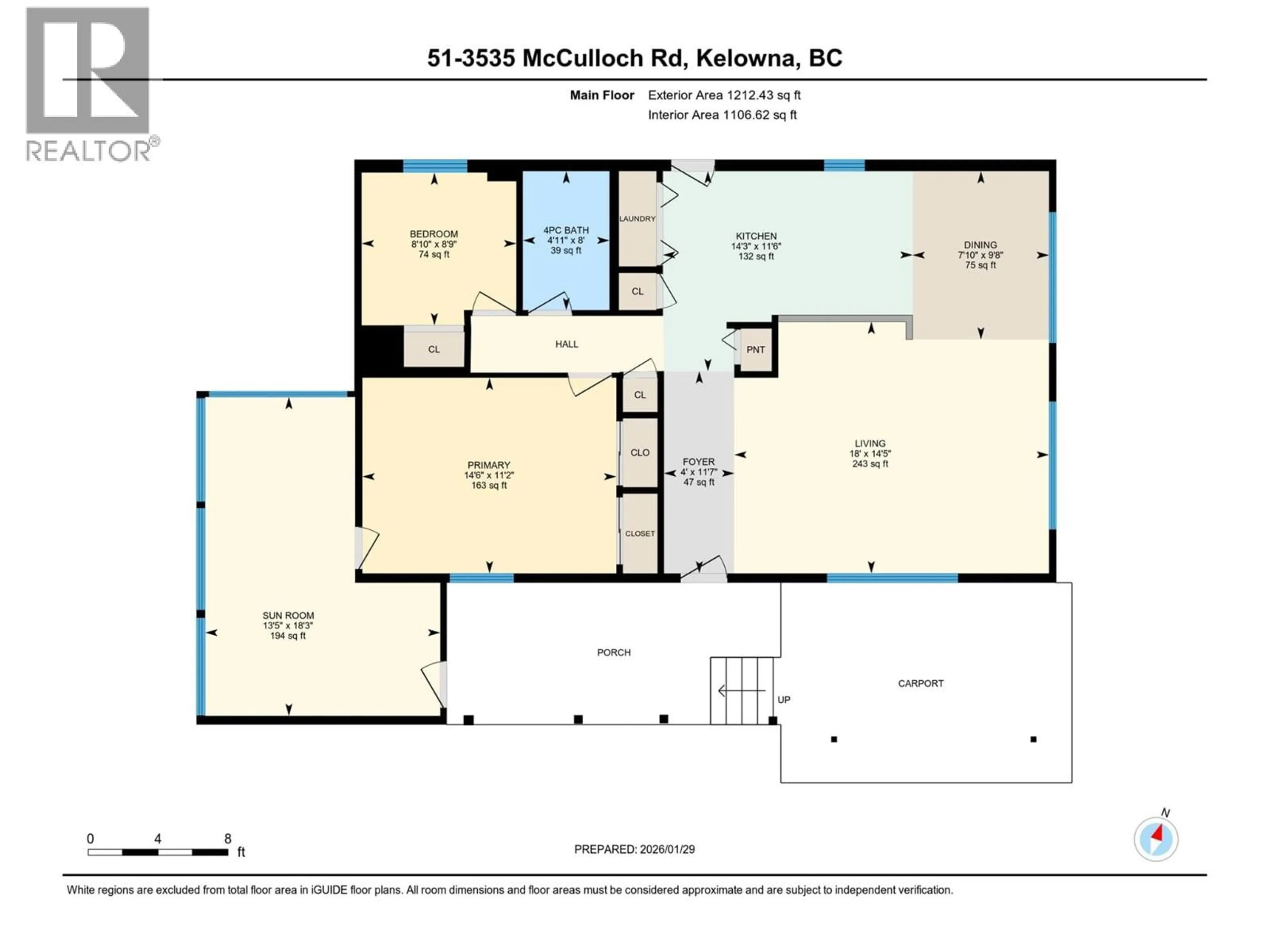 Floor plan for 51 - 3535 MCCULLOCH ROAD, Kelowna British Columbia V1W4R8