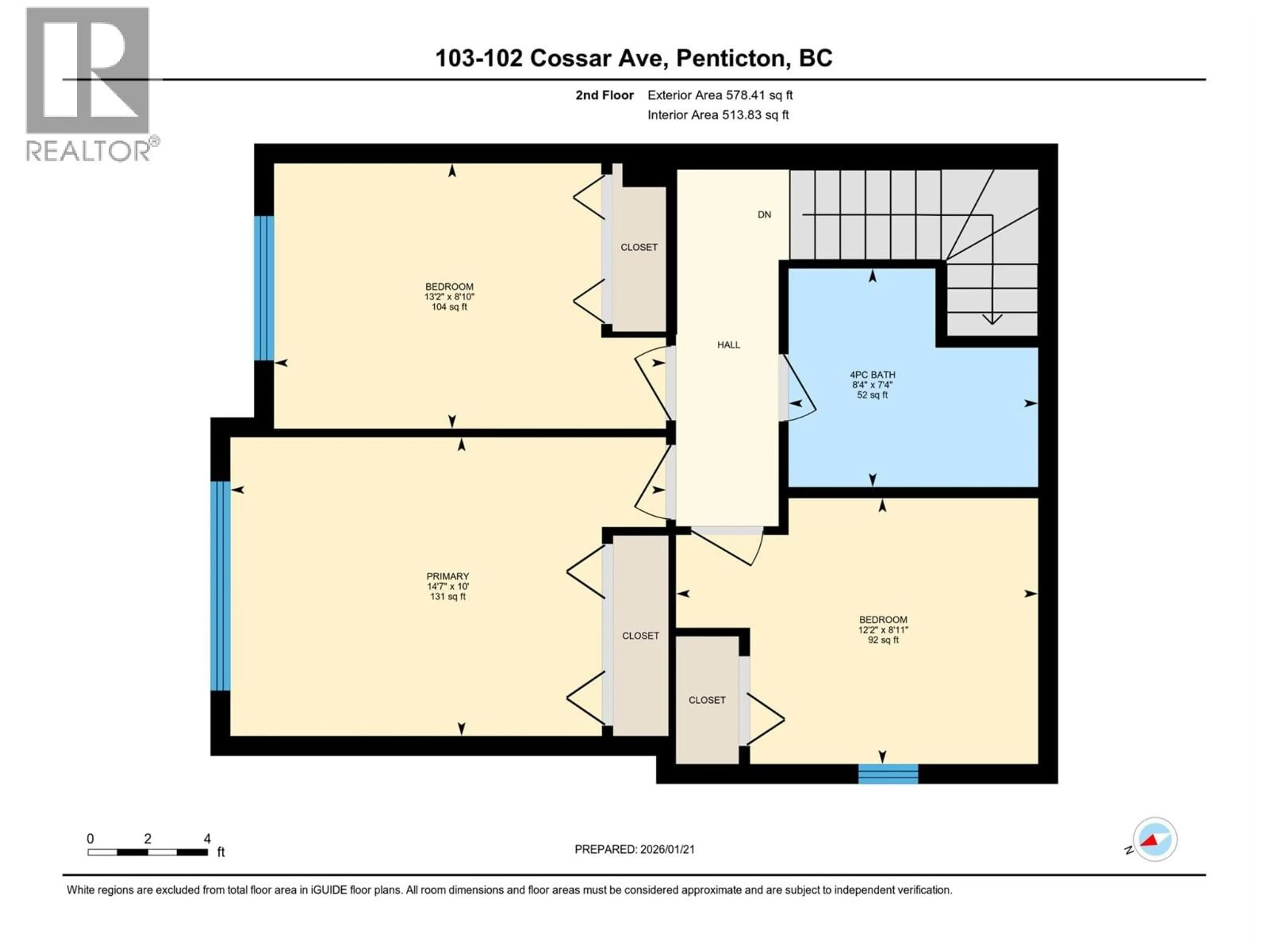 Floor plan for 103 - 102 COSSAR AVENUE, Penticton British Columbia V2A2V4