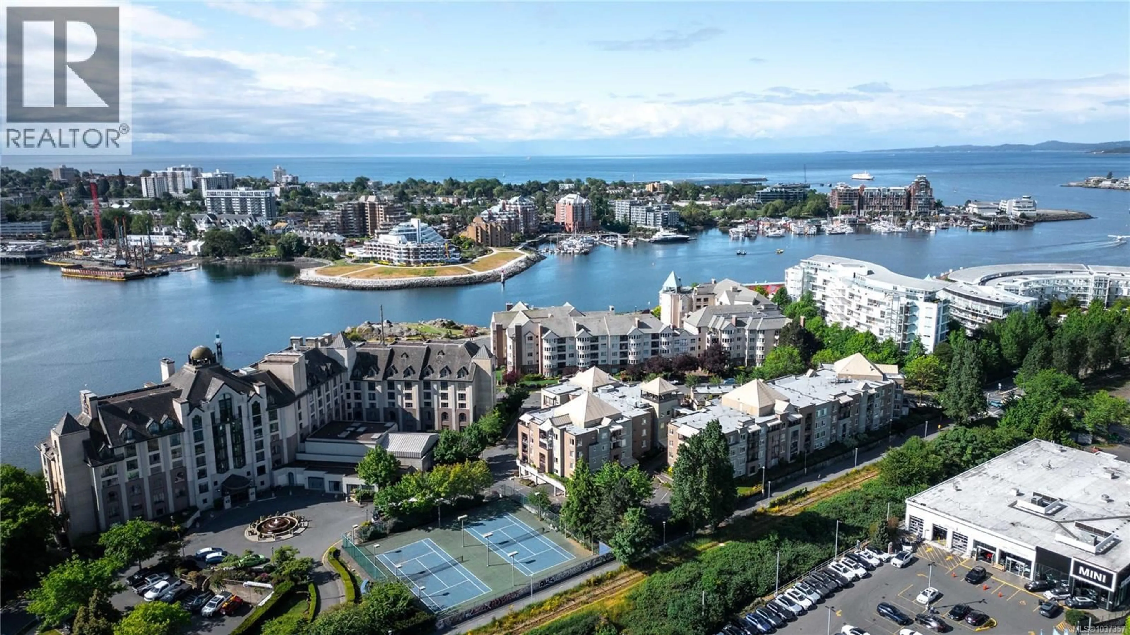 A pic from outside/outdoor area/front of a property/back of a property/a pic from drone, water/lake/river/ocean view for 416 - 29 SONGHEES ROAD, Victoria British Columbia V9A7M6