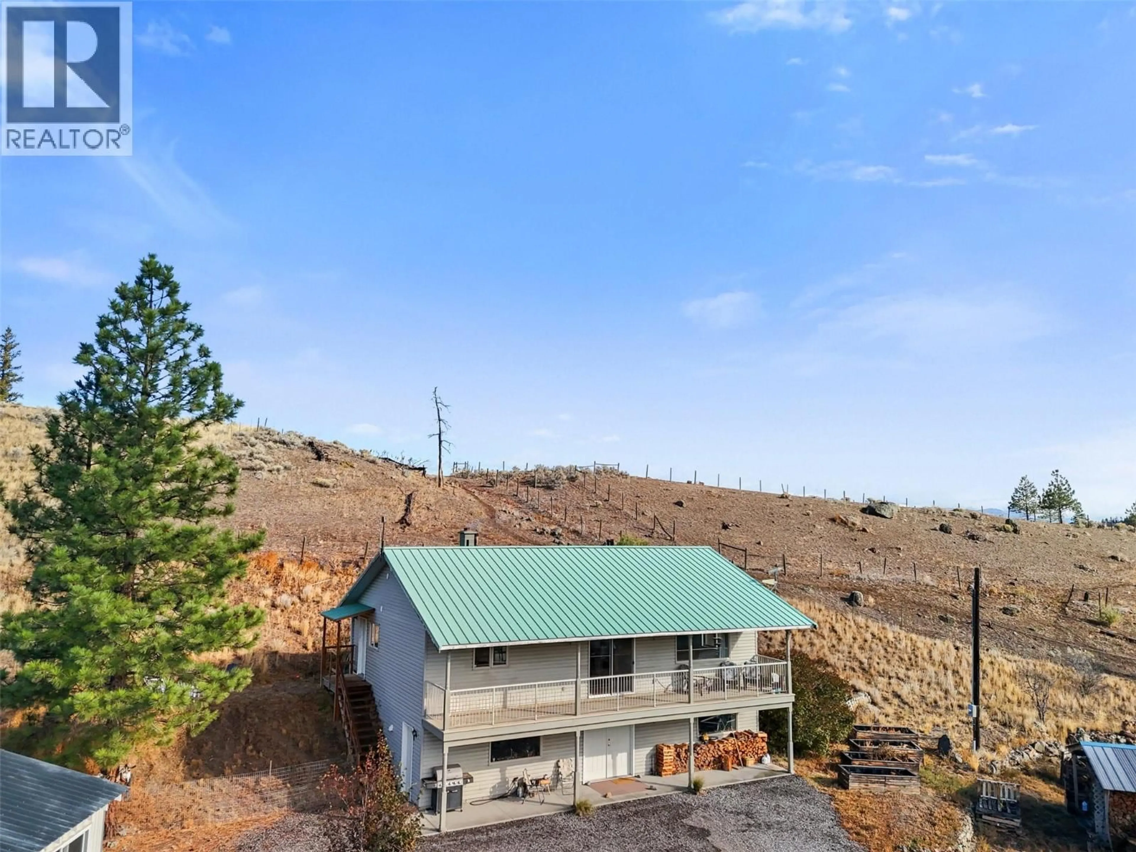 A pic from outside/outdoor area/front of a property/back of a property/a pic from drone, mountain view for 5849 BUCKHORN ROAD, Kamloops British Columbia V1S2A5