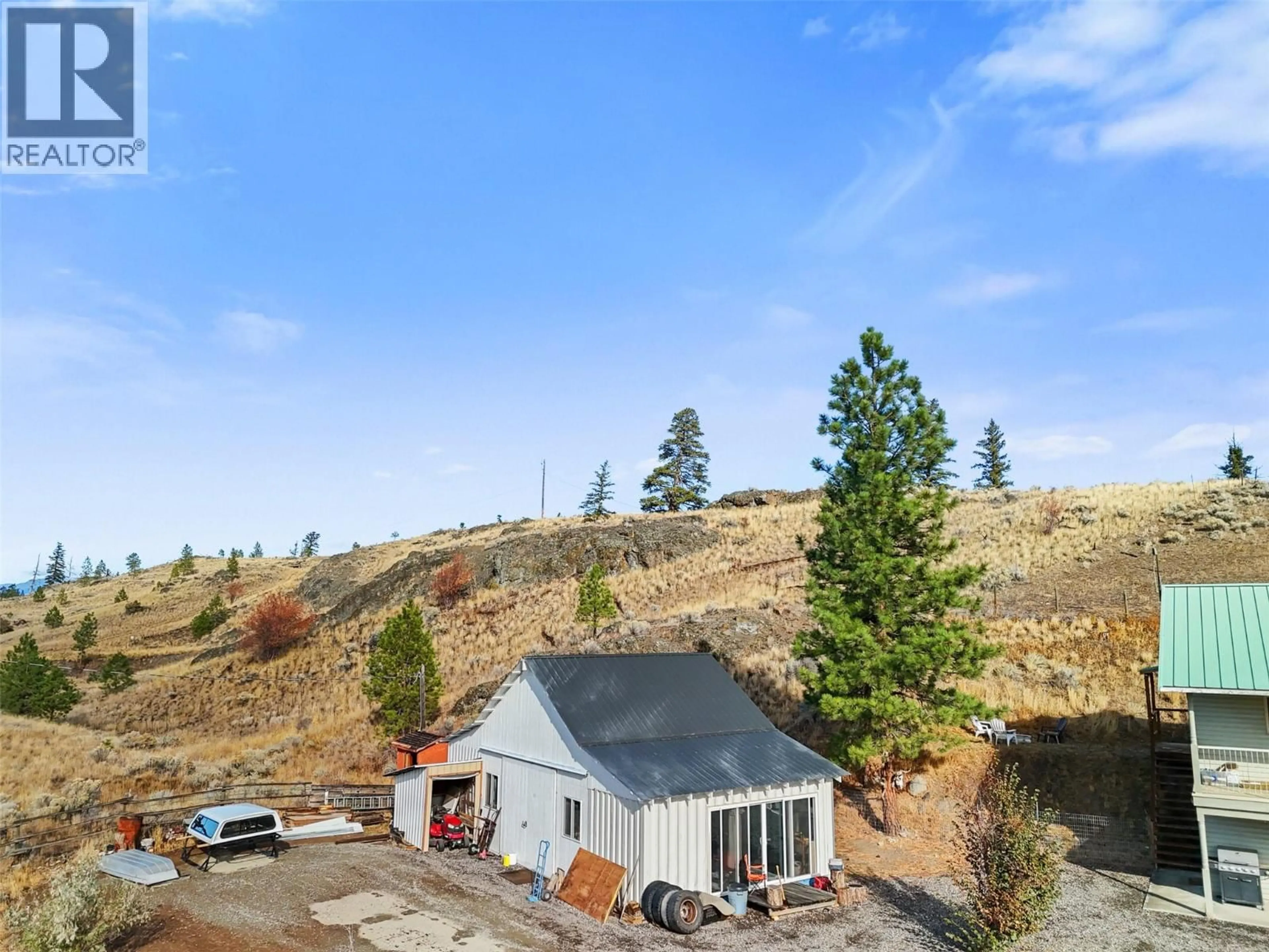 A pic from outside/outdoor area/front of a property/back of a property/a pic from drone, mountain view for 5849 BUCKHORN ROAD, Kamloops British Columbia V1S2A5