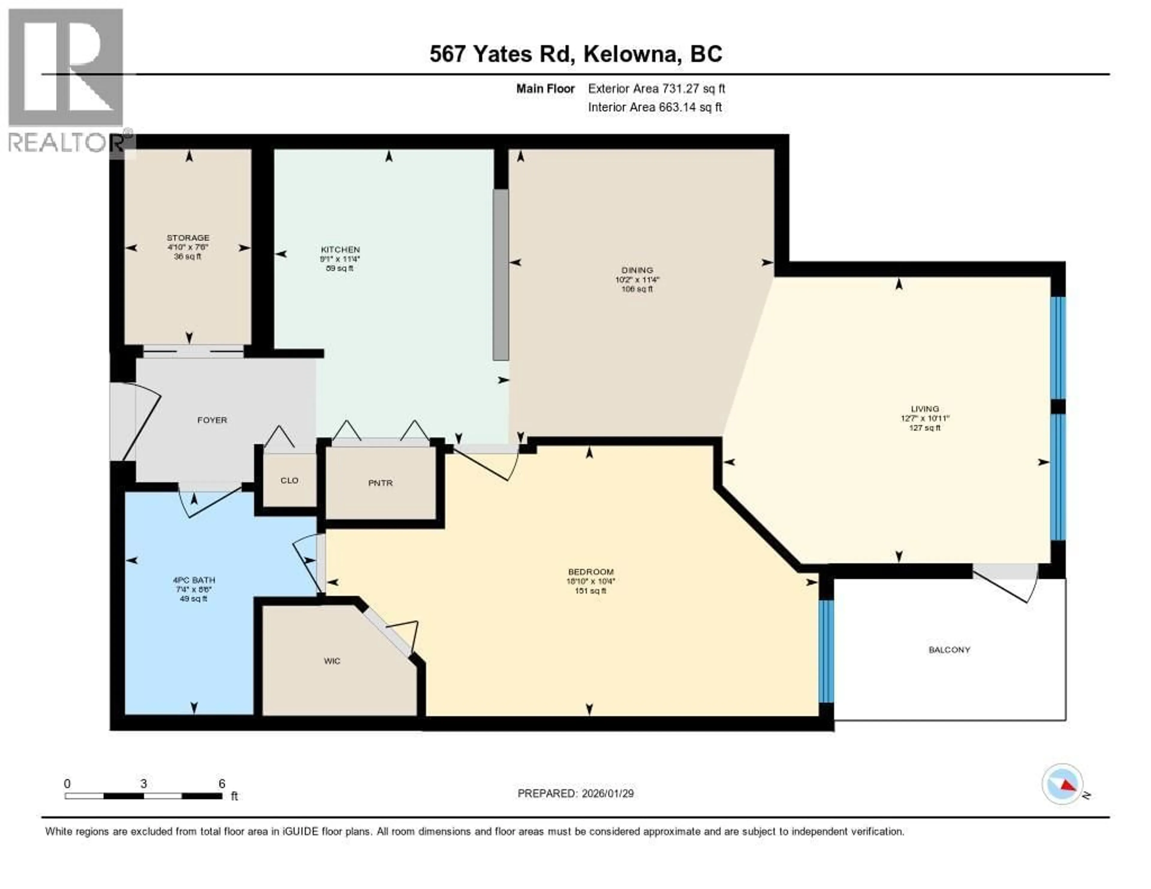 Floor plan for 204 - 567 YATES ROAD, Kelowna British Columbia V1V2V4