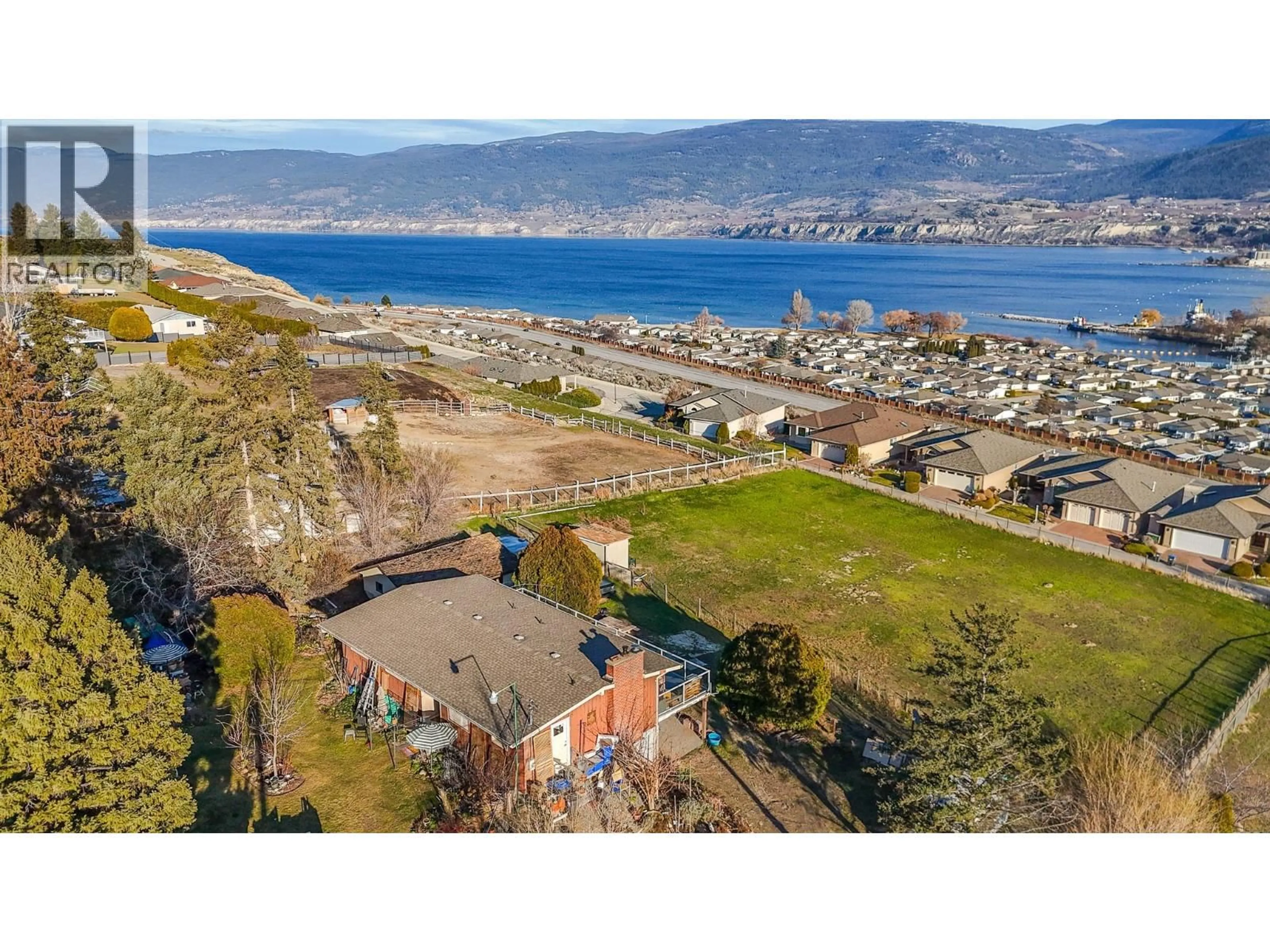A pic from outside/outdoor area/front of a property/back of a property/a pic from drone, water/lake/river/ocean view for 1411 SPARTAN DRIVE, Penticton British Columbia V2A8Z5