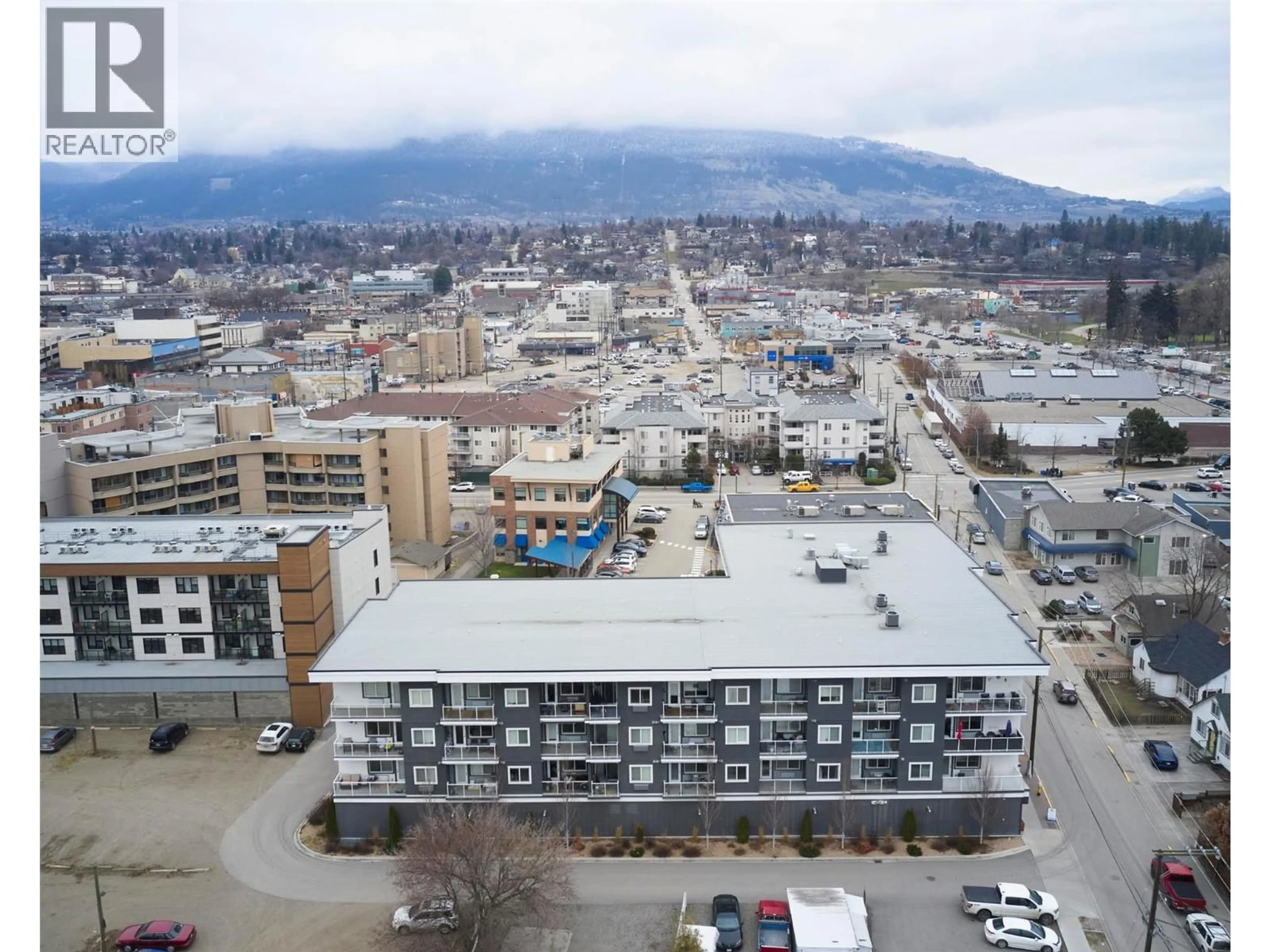 A pic from outside/outdoor area/front of a property/back of a property/a pic from drone, mountain view for 419 - 3409 28 AVENUE, Vernon British Columbia V1T0B3