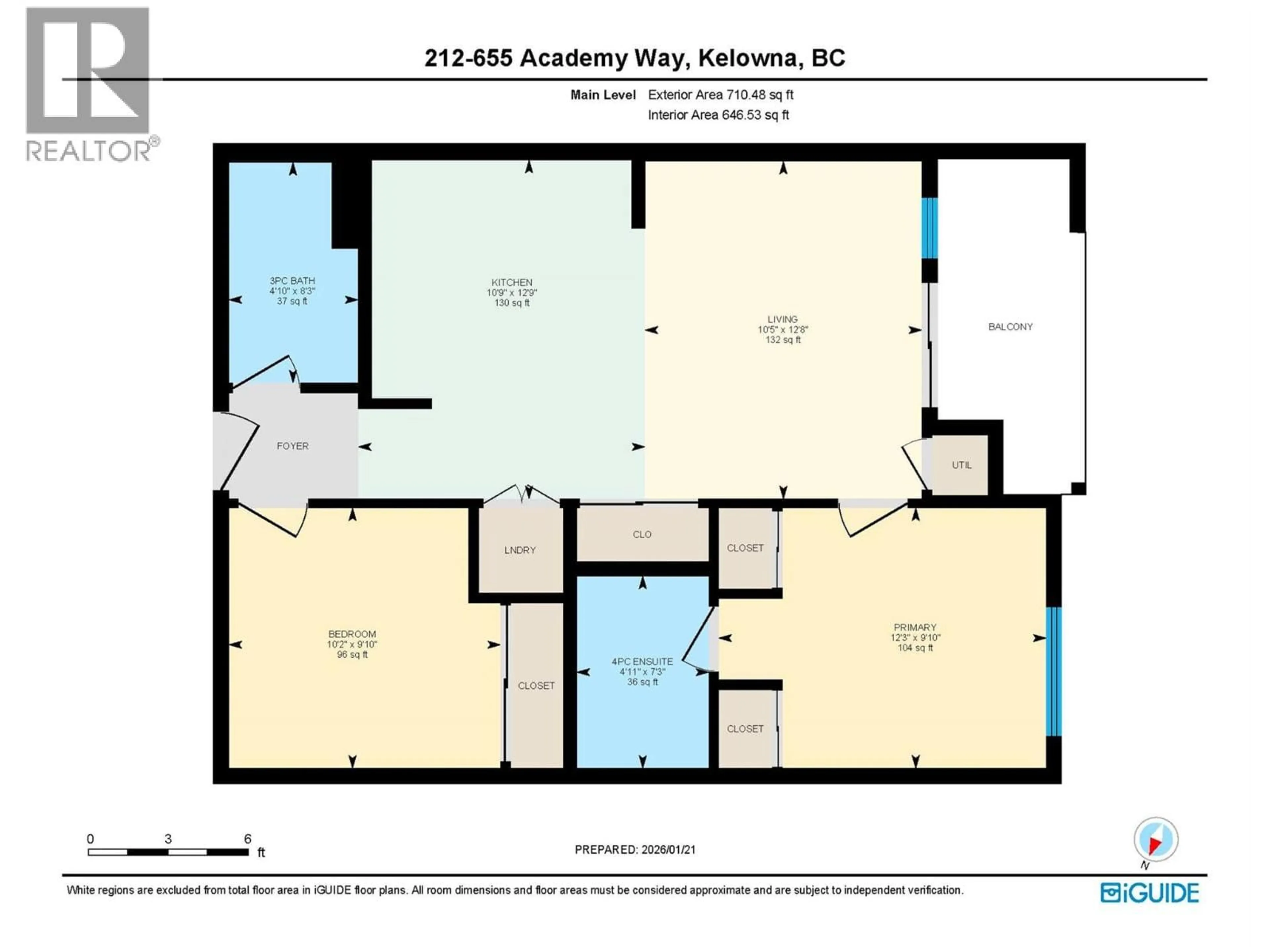 Floor plan for 212 - 655 ACADEMY WAY, Kelowna British Columbia V1V3A4