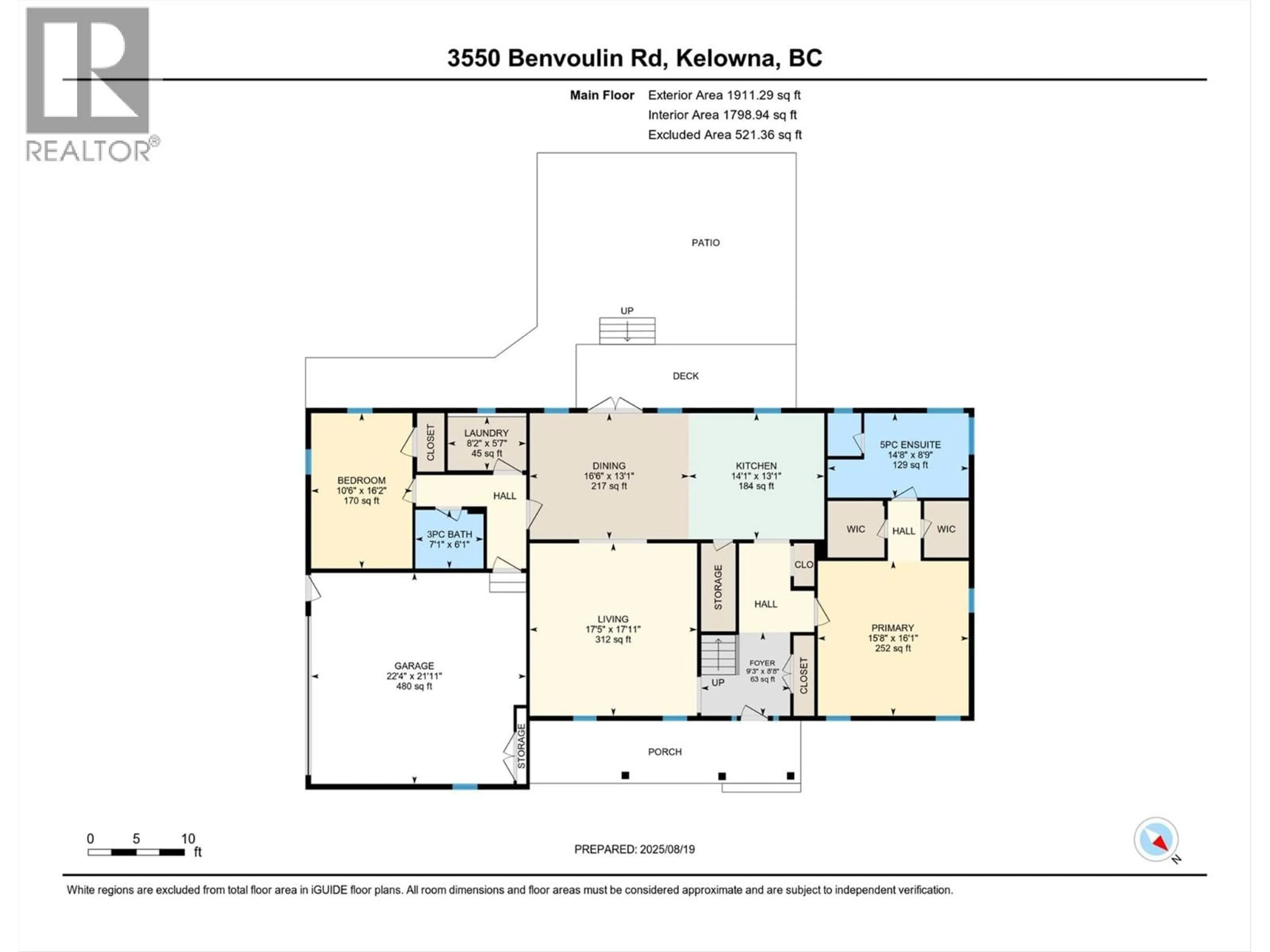 Floor plan for 3550 BENVOULIN ROAD, Kelowna British Columbia V1W4M6