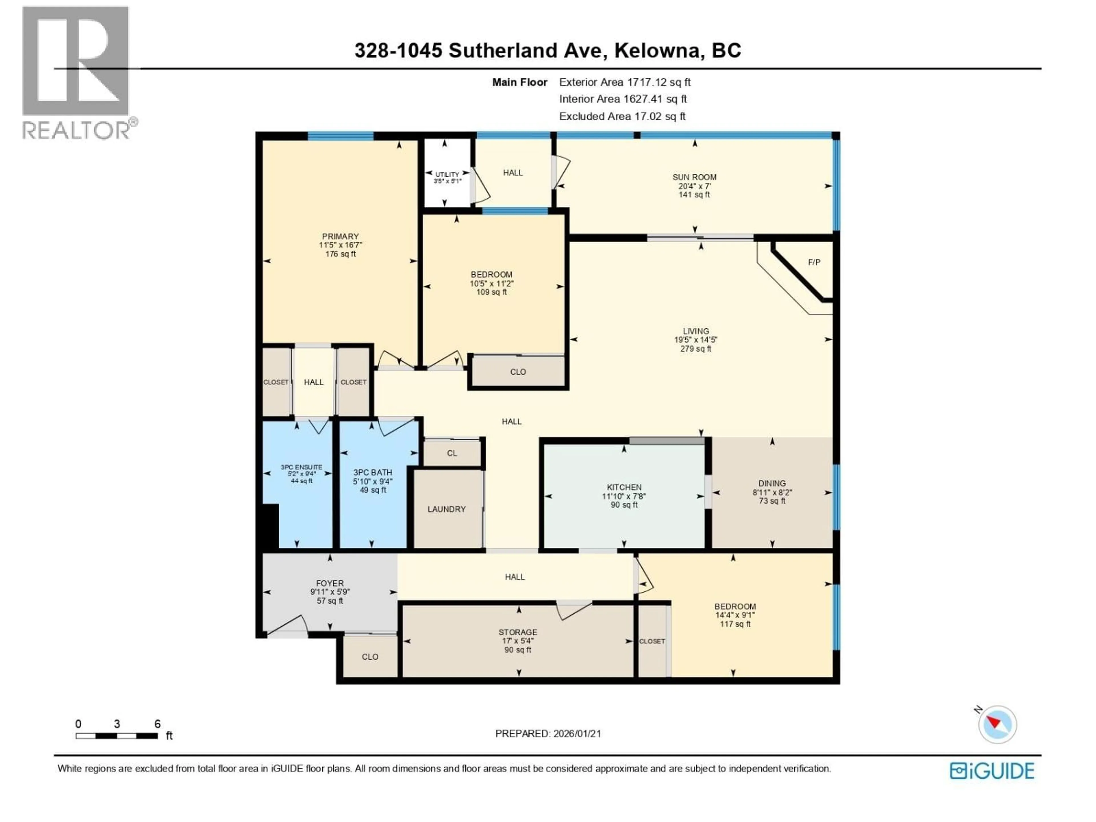 Floor plan for 328 - 1045 SUTHERLAND AVENUE, Kelowna British Columbia V1Y5Y1