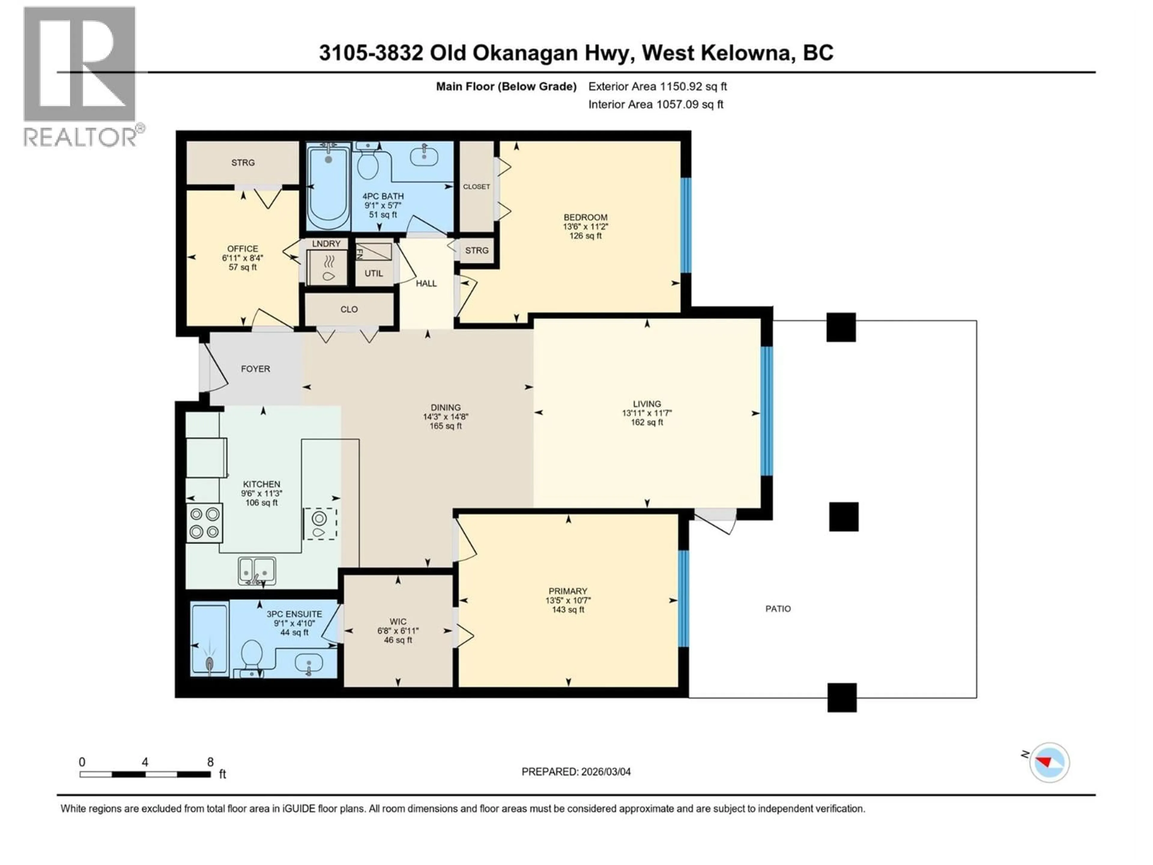 Floor plan for 3105 - 3832 OLD OKANAGAN HIGHWAY, West Kelowna British Columbia V4T3G6