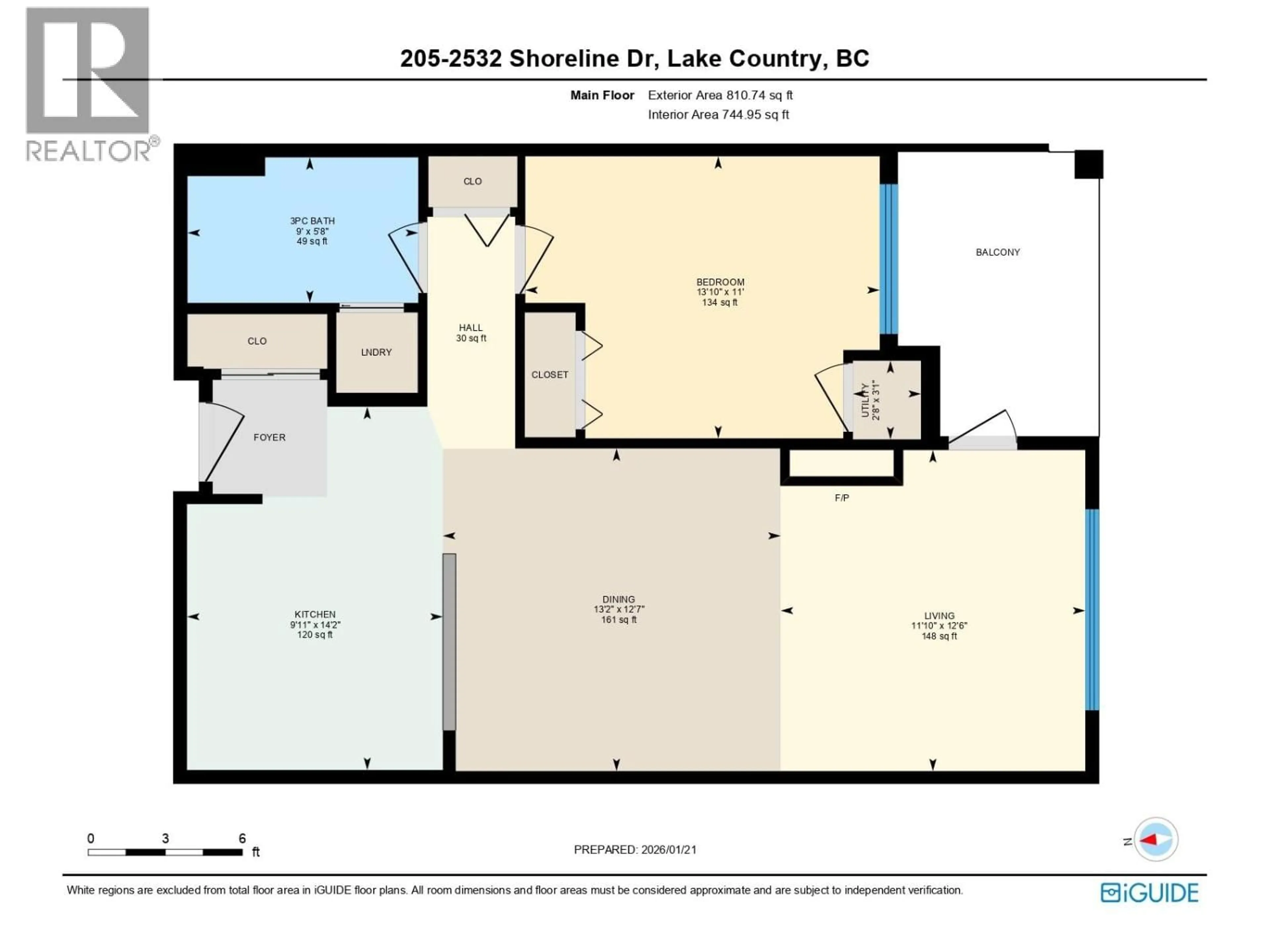 Floor plan for 205 - 2532 SHORELINE DRIVE, Lake Country British Columbia V4V2R6