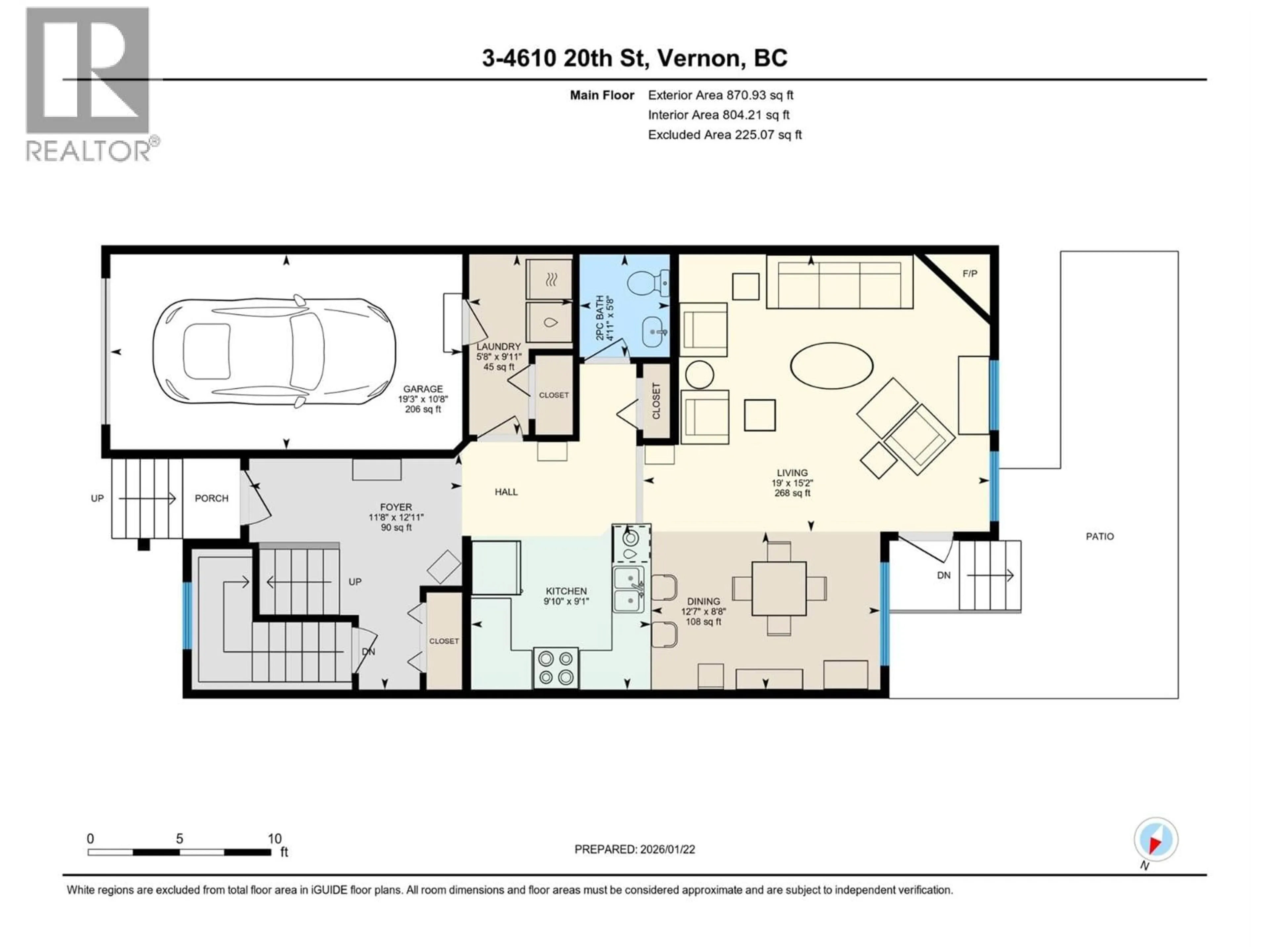 Floor plan for 3 - 4610 20 STREET, Vernon British Columbia V1T4E5