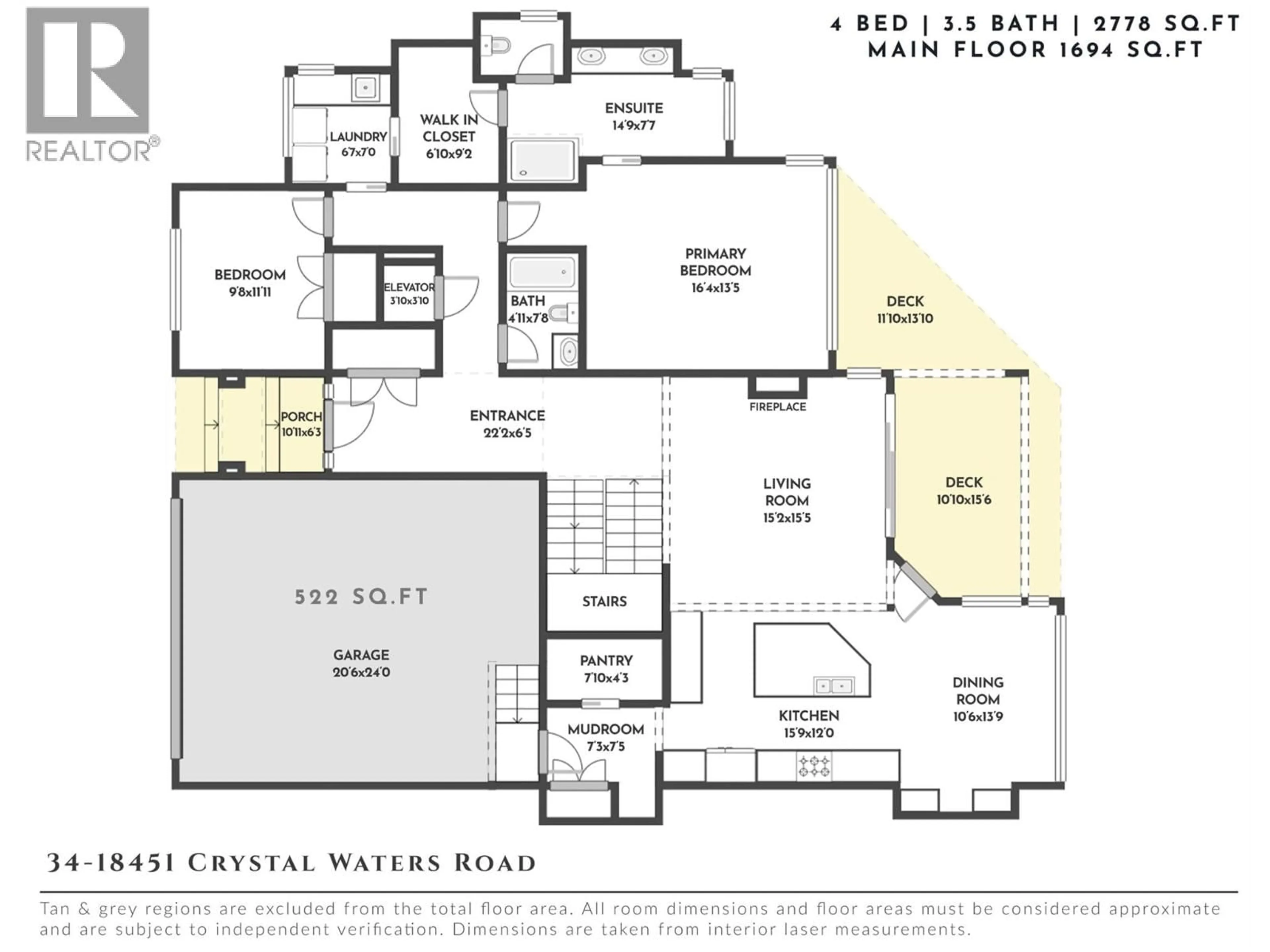 Floor plan for 34 - 18451 CRYSTAL WATERS ROAD, Lake Country British Columbia V4V2G2