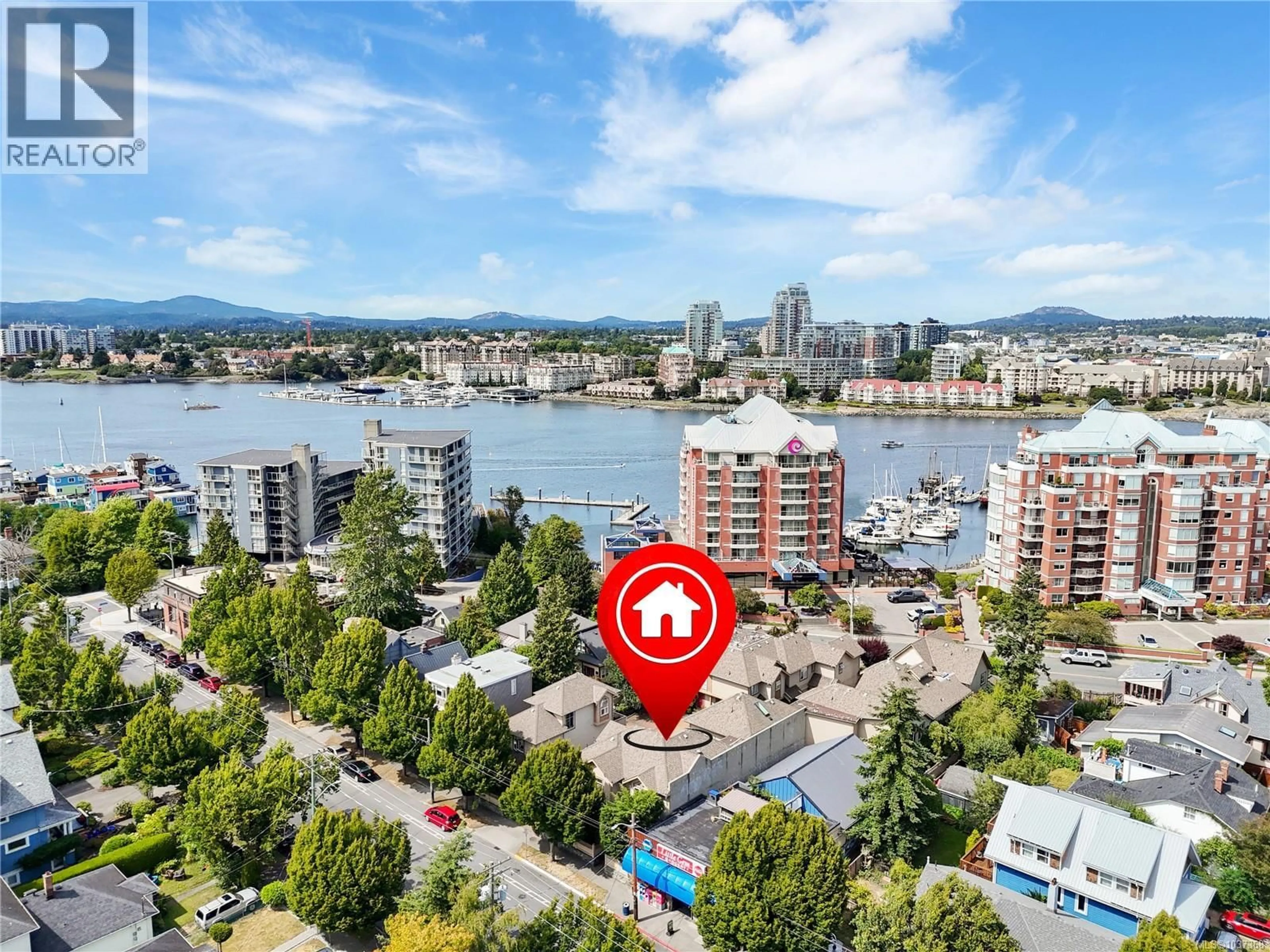 A pic from outside/outdoor area/front of a property/back of a property/a pic from drone, water/lake/river/ocean view for A - 136 SUPERIOR STREET, Victoria British Columbia V8V1T1