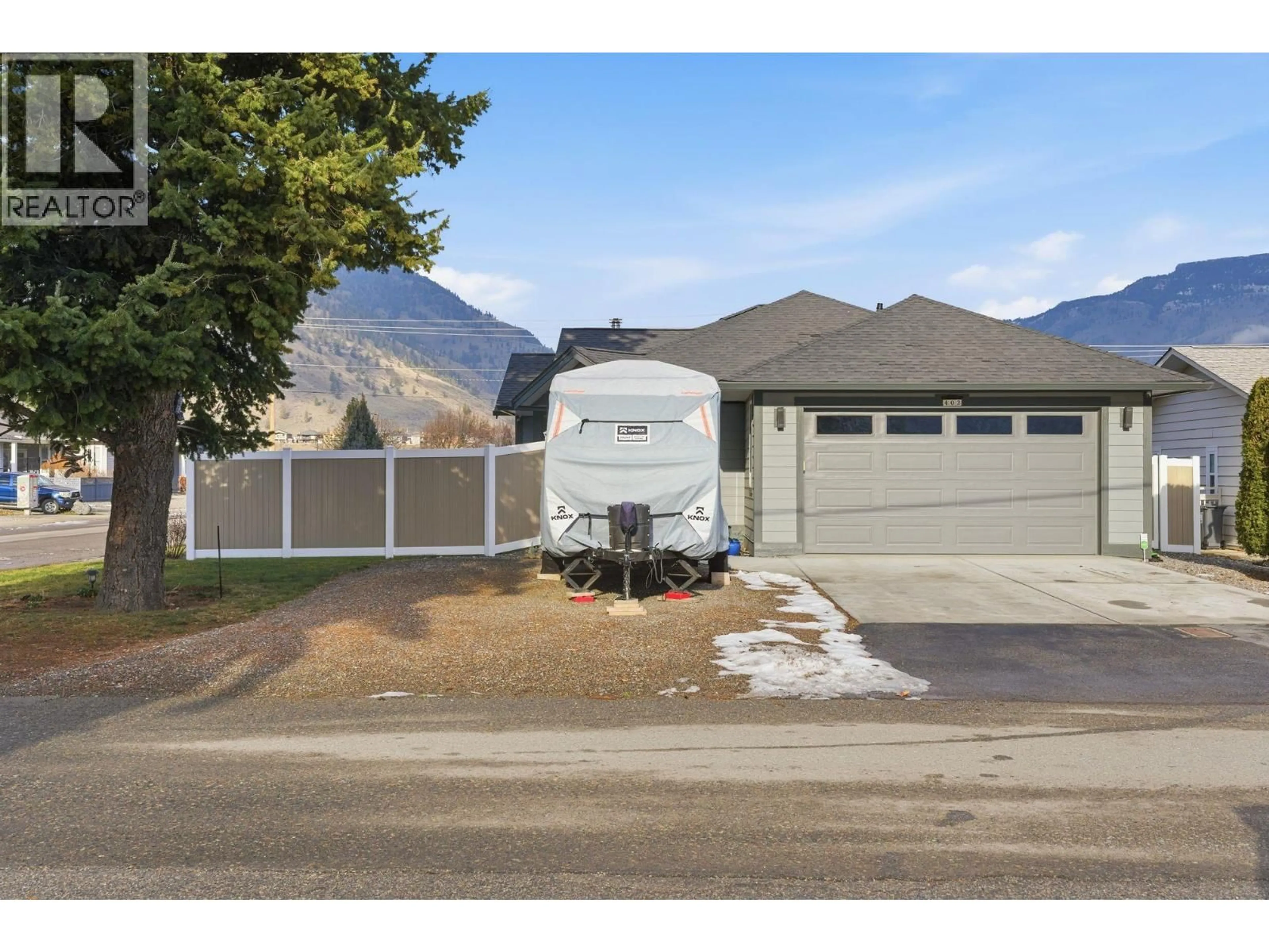 Home with vinyl exterior material, mountain view for 402 11 AVENUE, Keremeos British Columbia V0X1N3