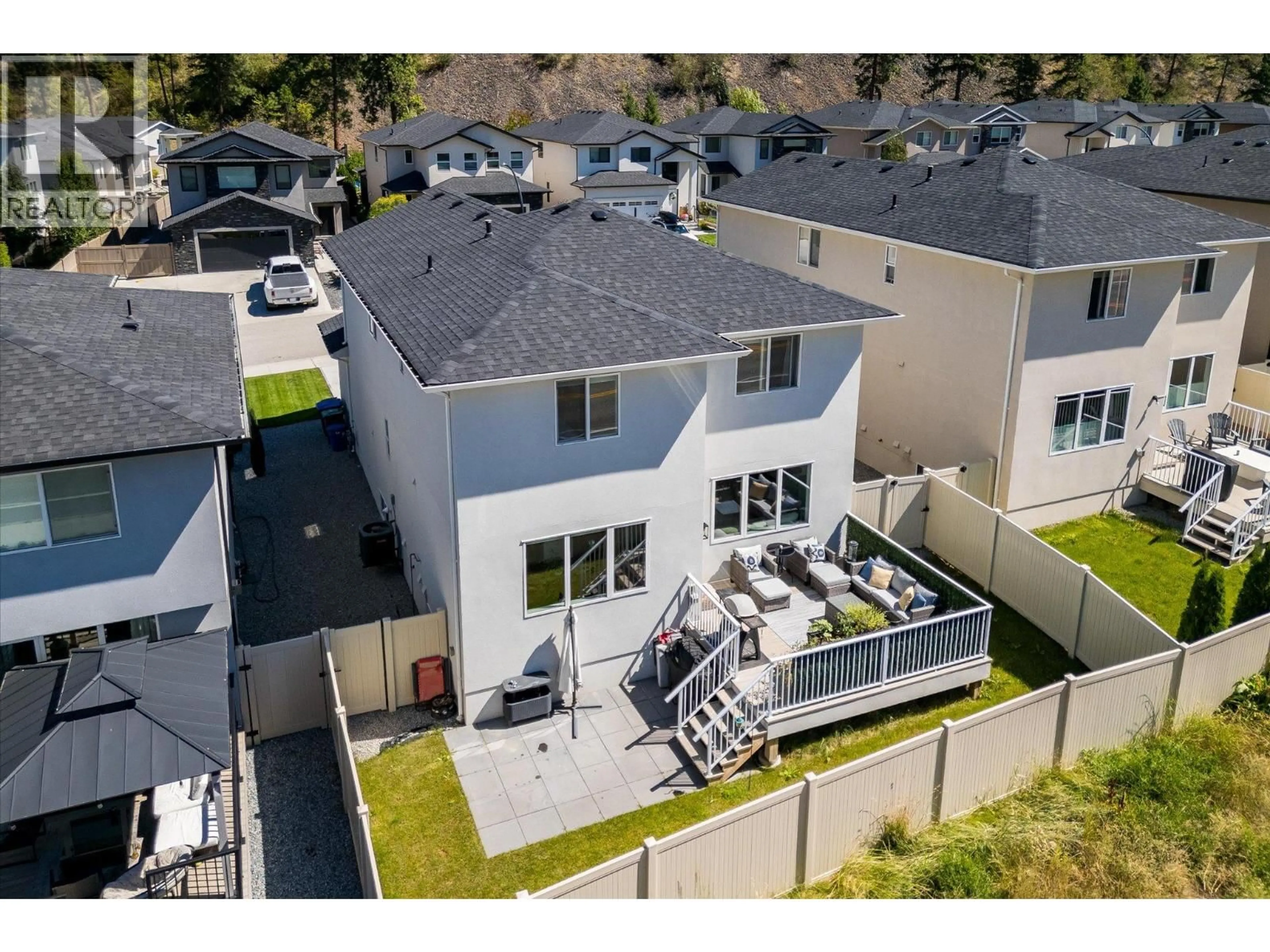 A pic from outside/outdoor area/front of a property/back of a property/a pic from drone, unknown for 3074 RIESLING WAY, West Kelowna British Columbia V4T0A5