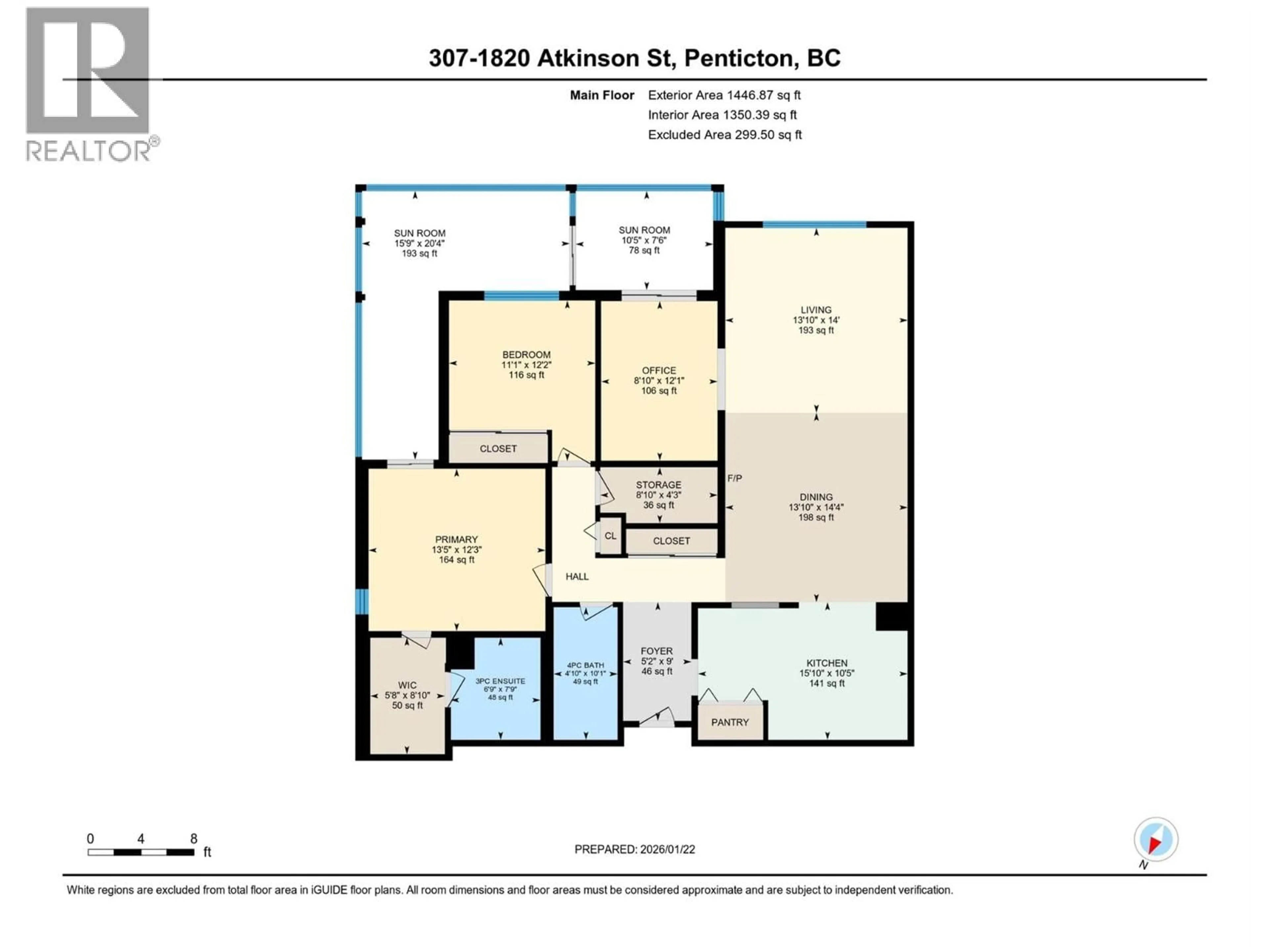 Floor plan for 307 - 1820 ATKINSON STREET, Penticton British Columbia V2A7M6