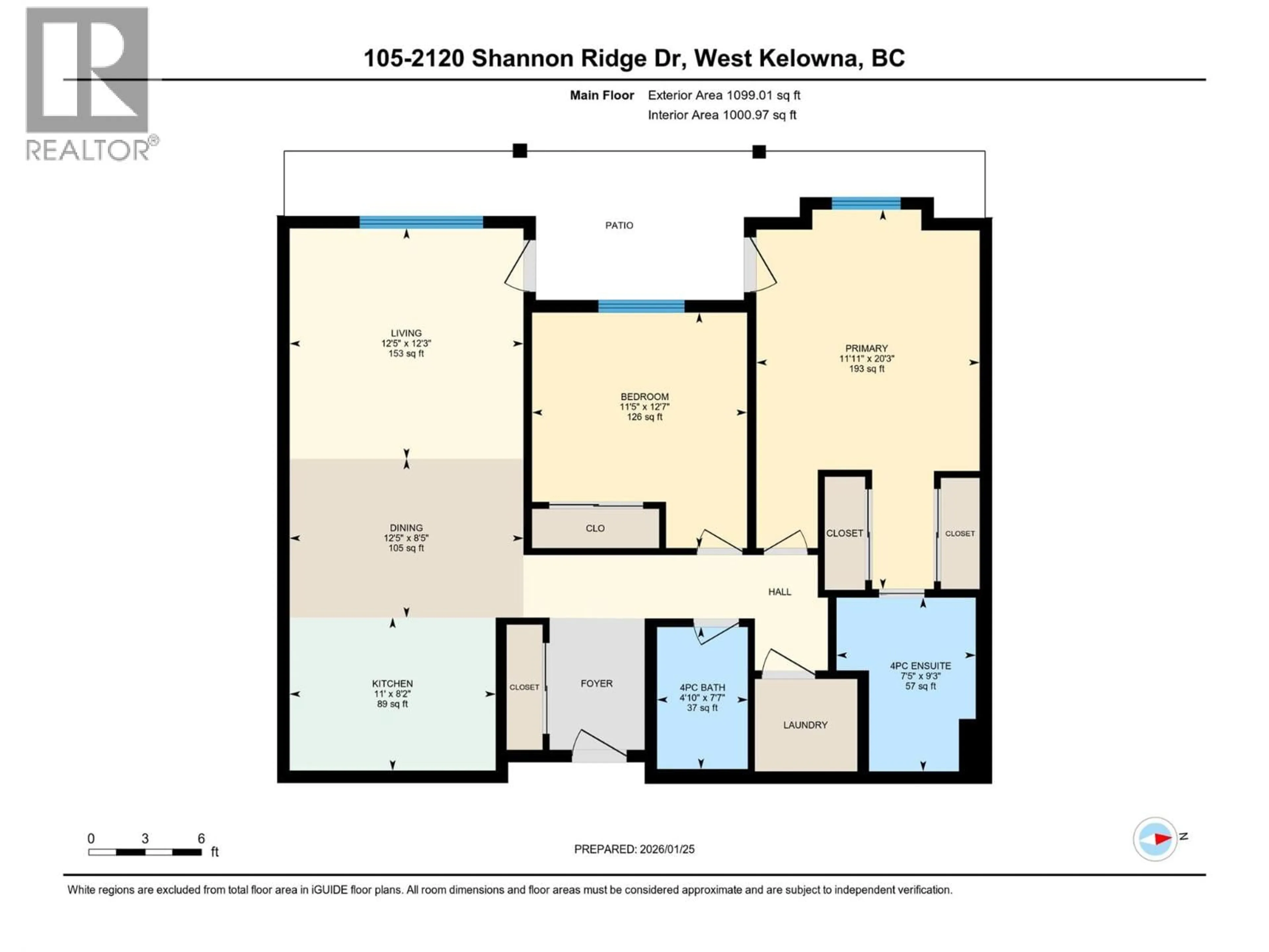 Floor plan for 105 - 2120 SHANNON RIDGE DRIVE, West Kelowna British Columbia V4T2Z3