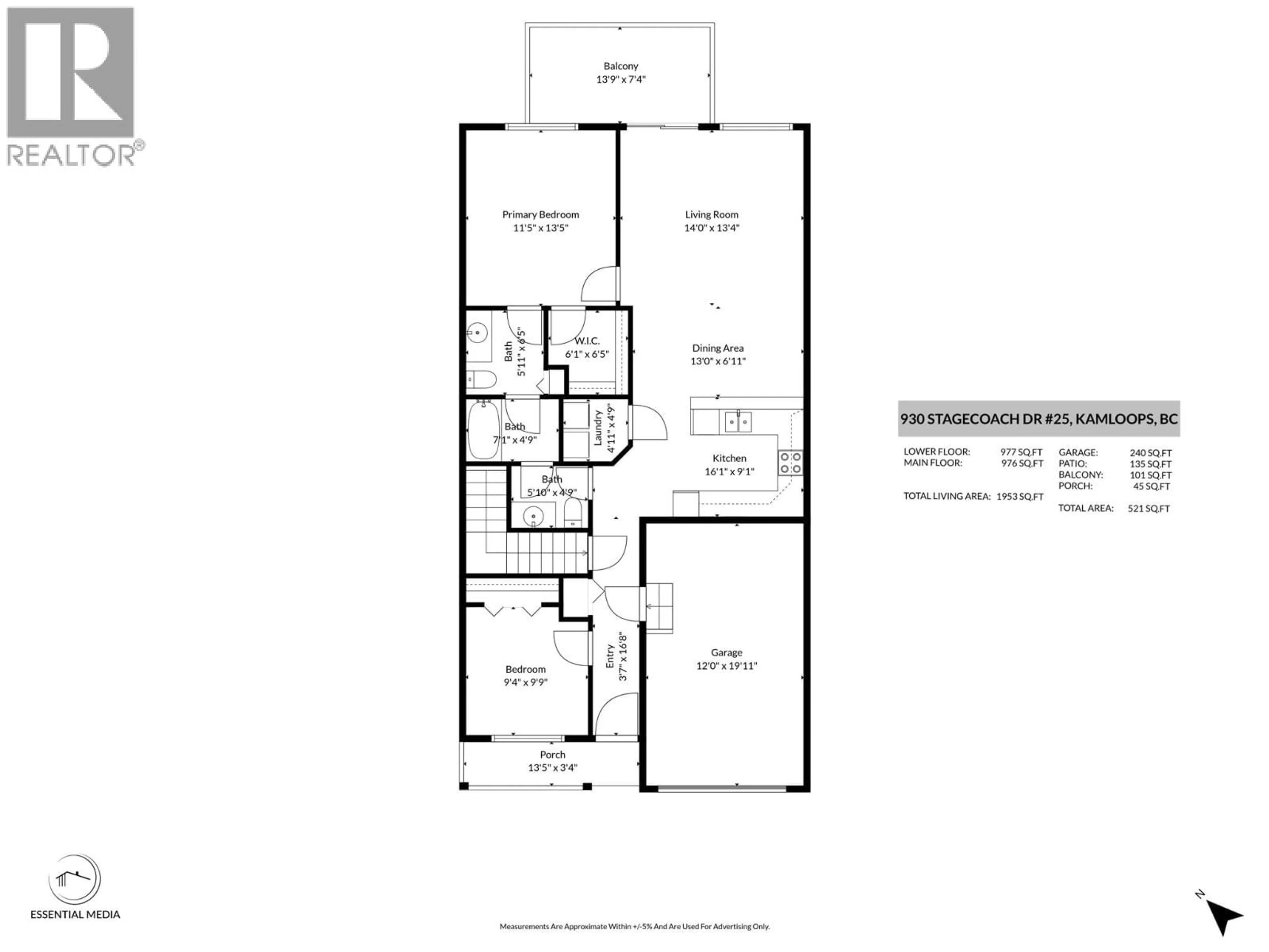 Floor plan for 25 - 930 STAGECOACH DRIVE, Kamloops British Columbia V2B0A9